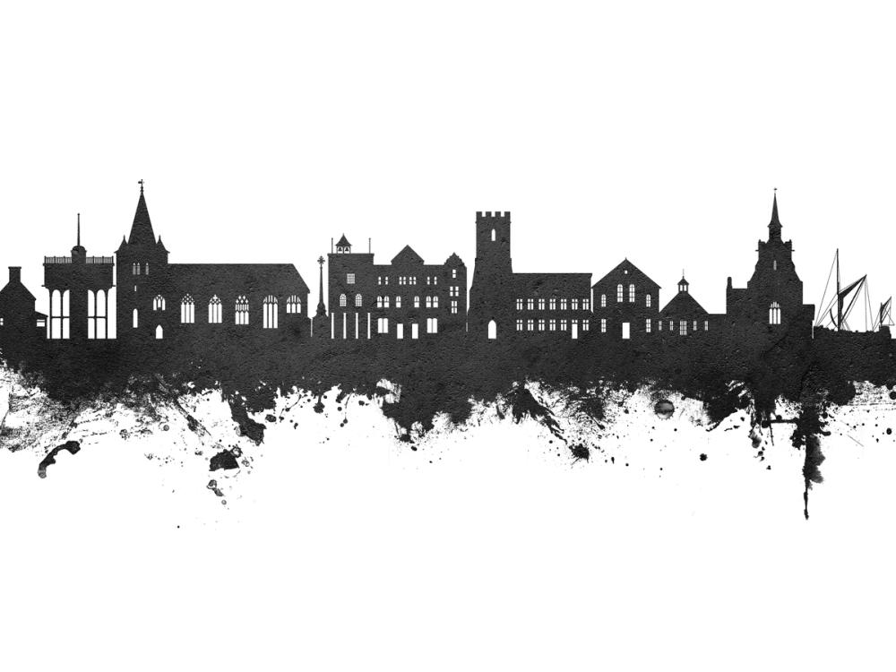 Maldon England Skyline Black & White