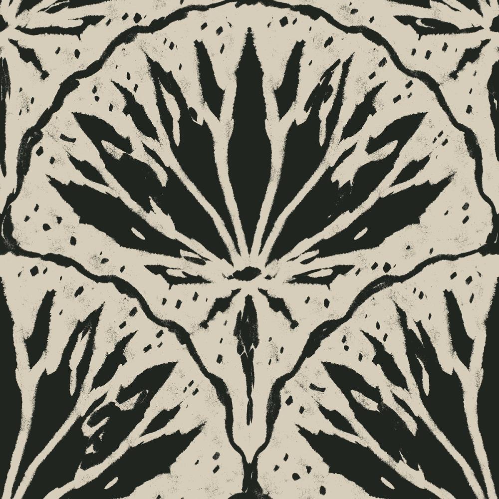 Abstract Water Lily, Black