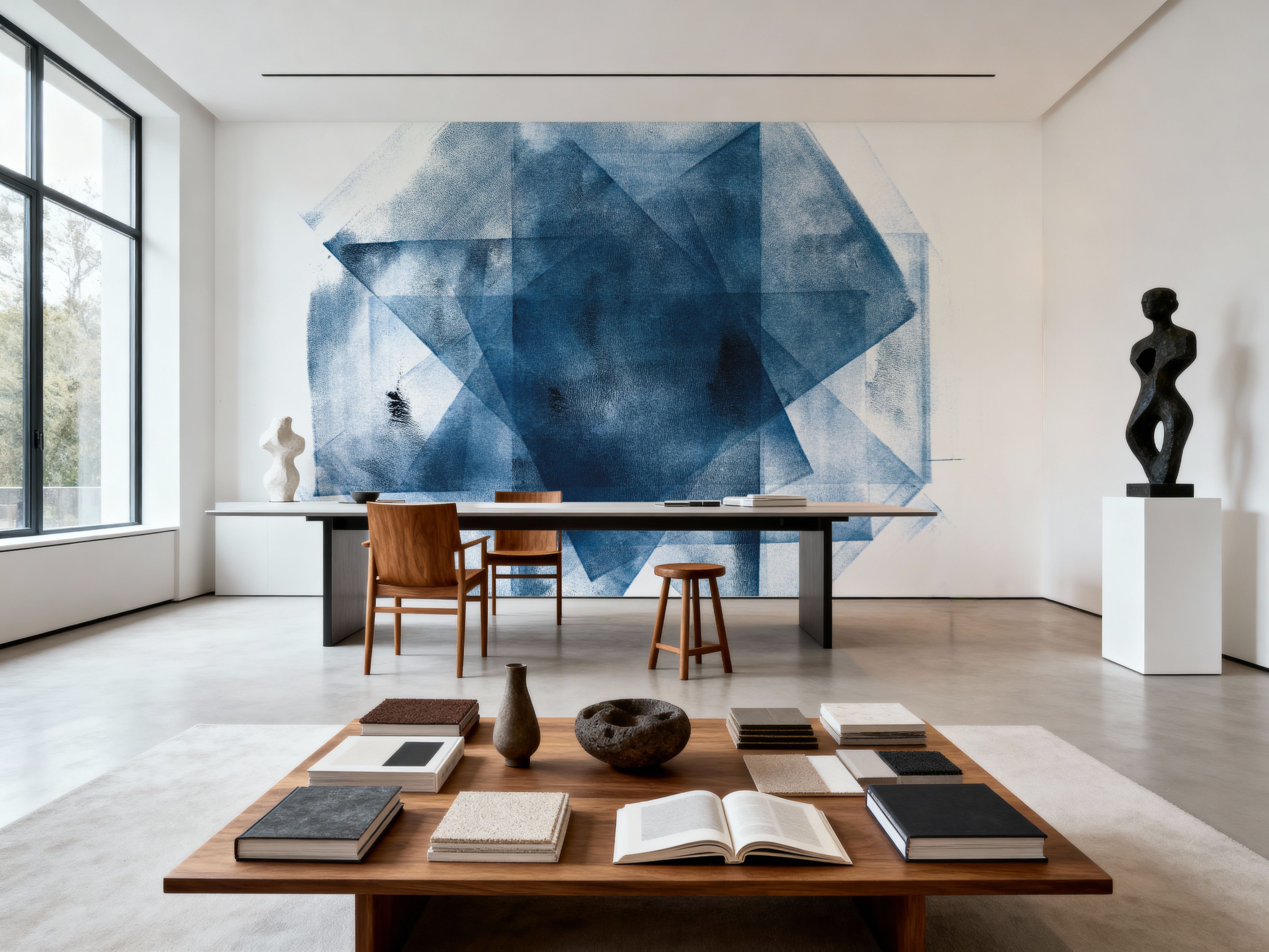 Blue Geometric Abstract Star, Wallpaper