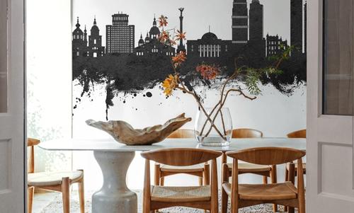 Kyiv Ukraine Skyline Black & White