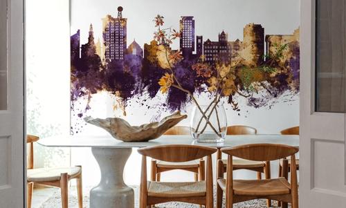 Madison Wisconsin Skyline Purple & Gold