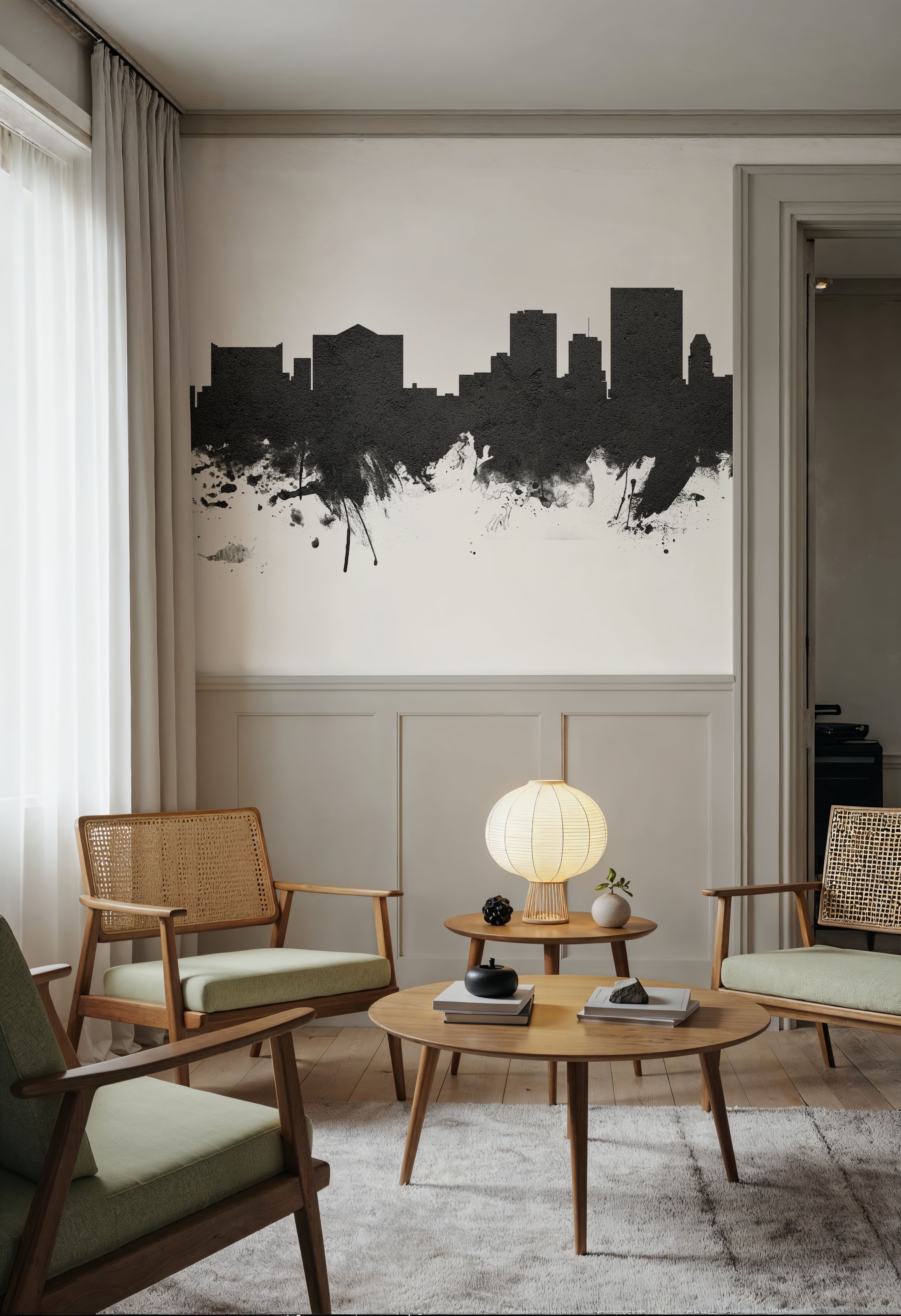 El Paso Texas Skyline Black & White