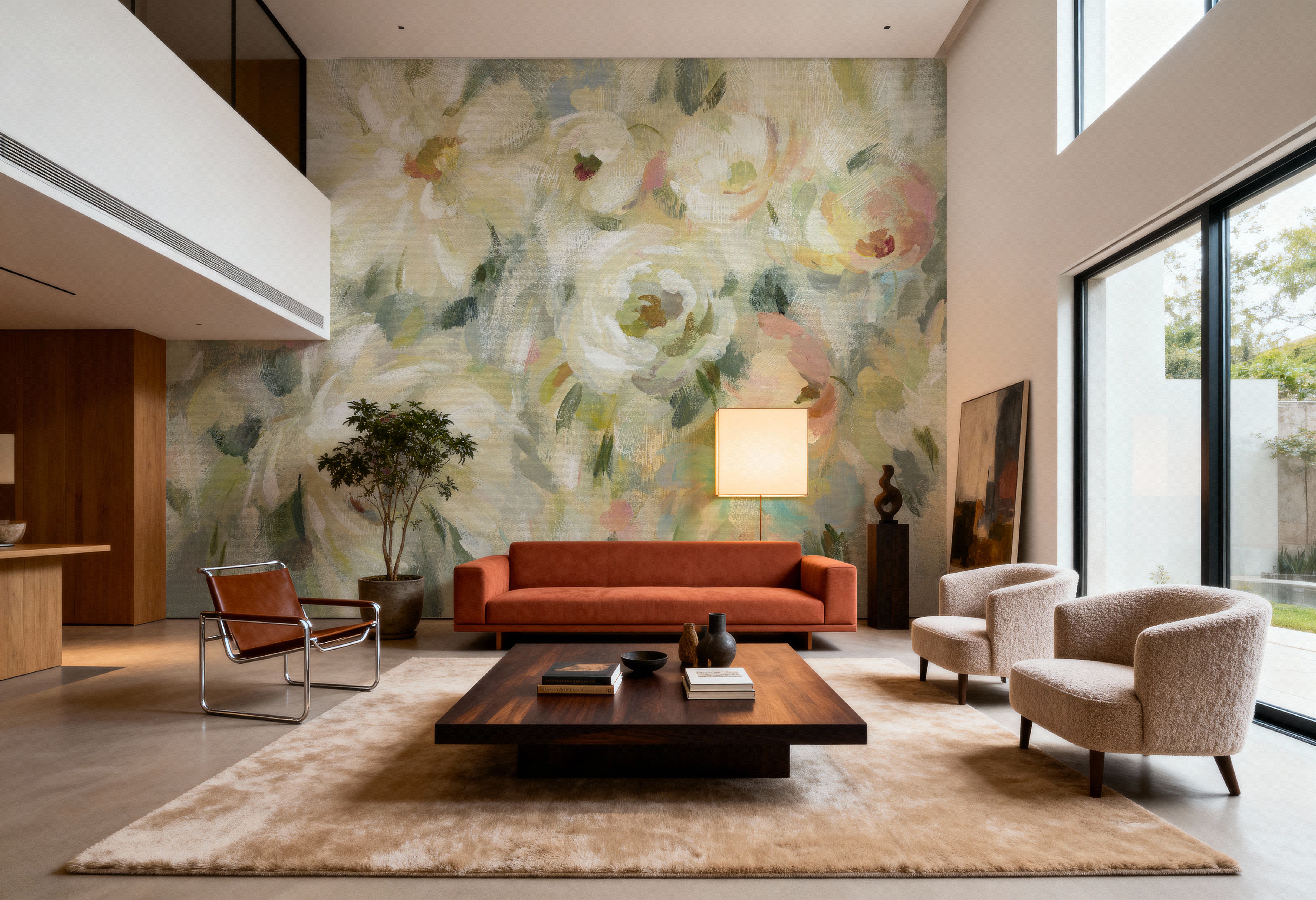 Expressive Pale Floral on Canvas
