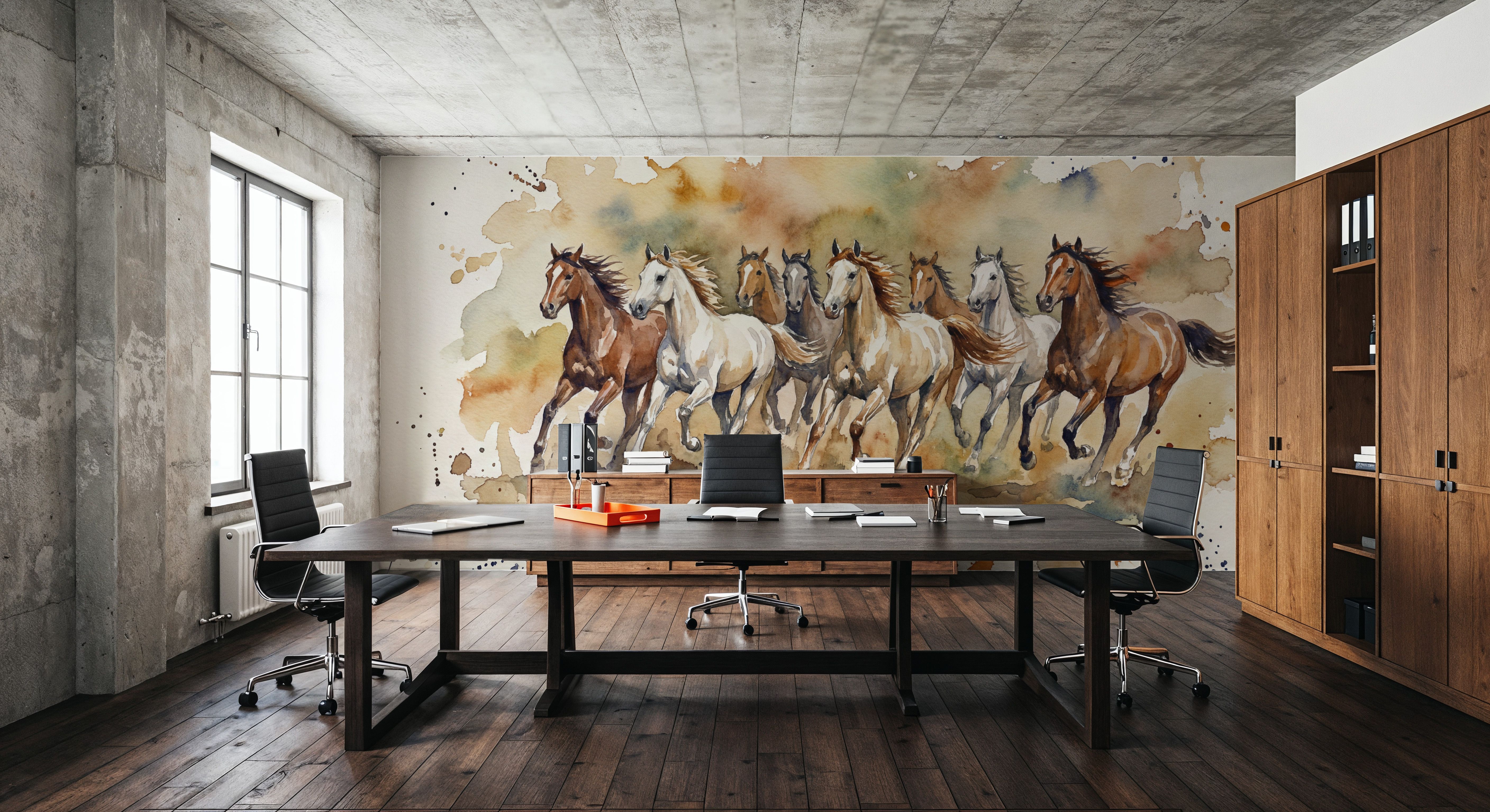 Wild Horses II - Watercolor Spirit Animals Series, Tapet