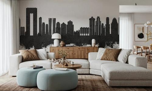 Benidorm Spain Skyline Black & White