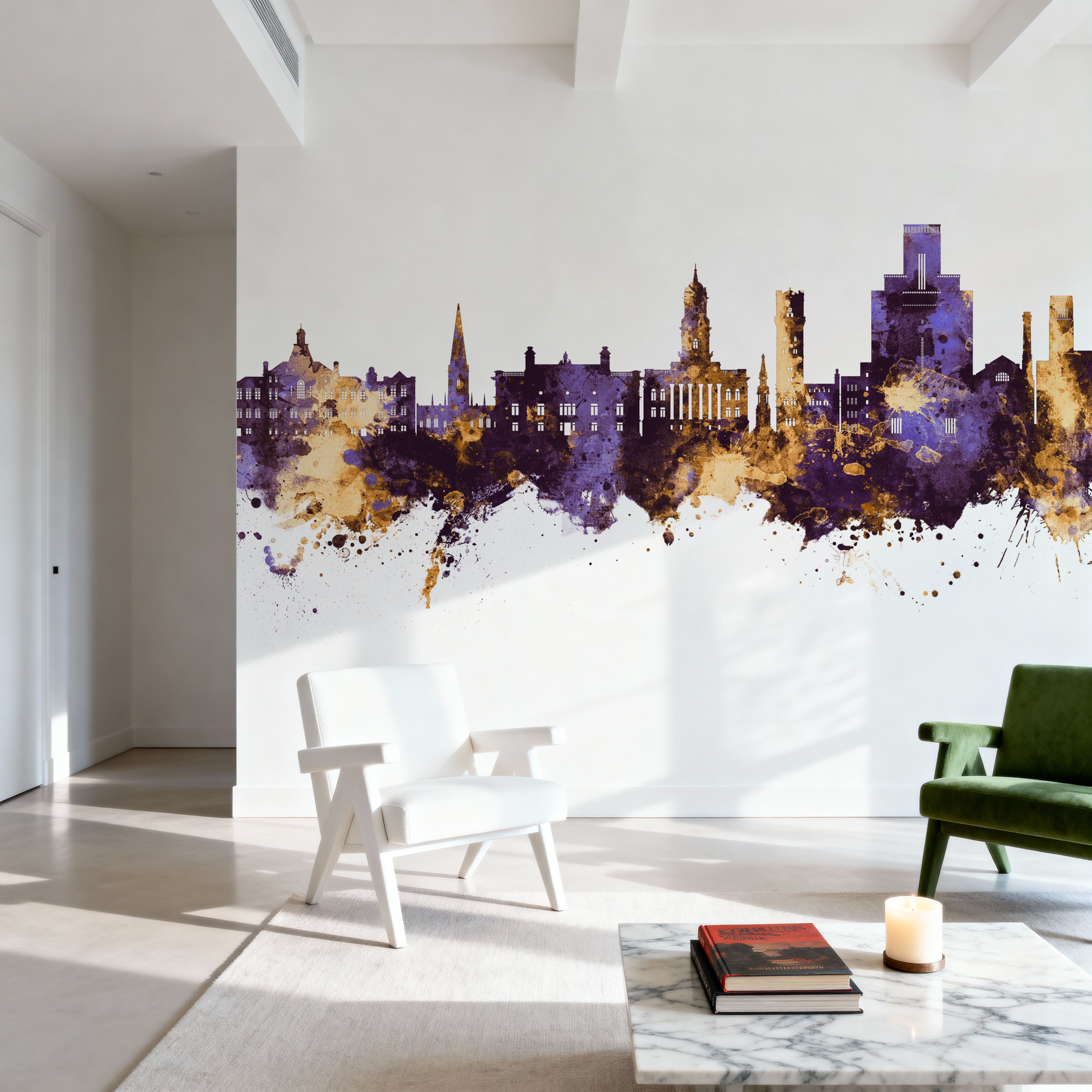 Birkehead England Skyline Purple & Gold