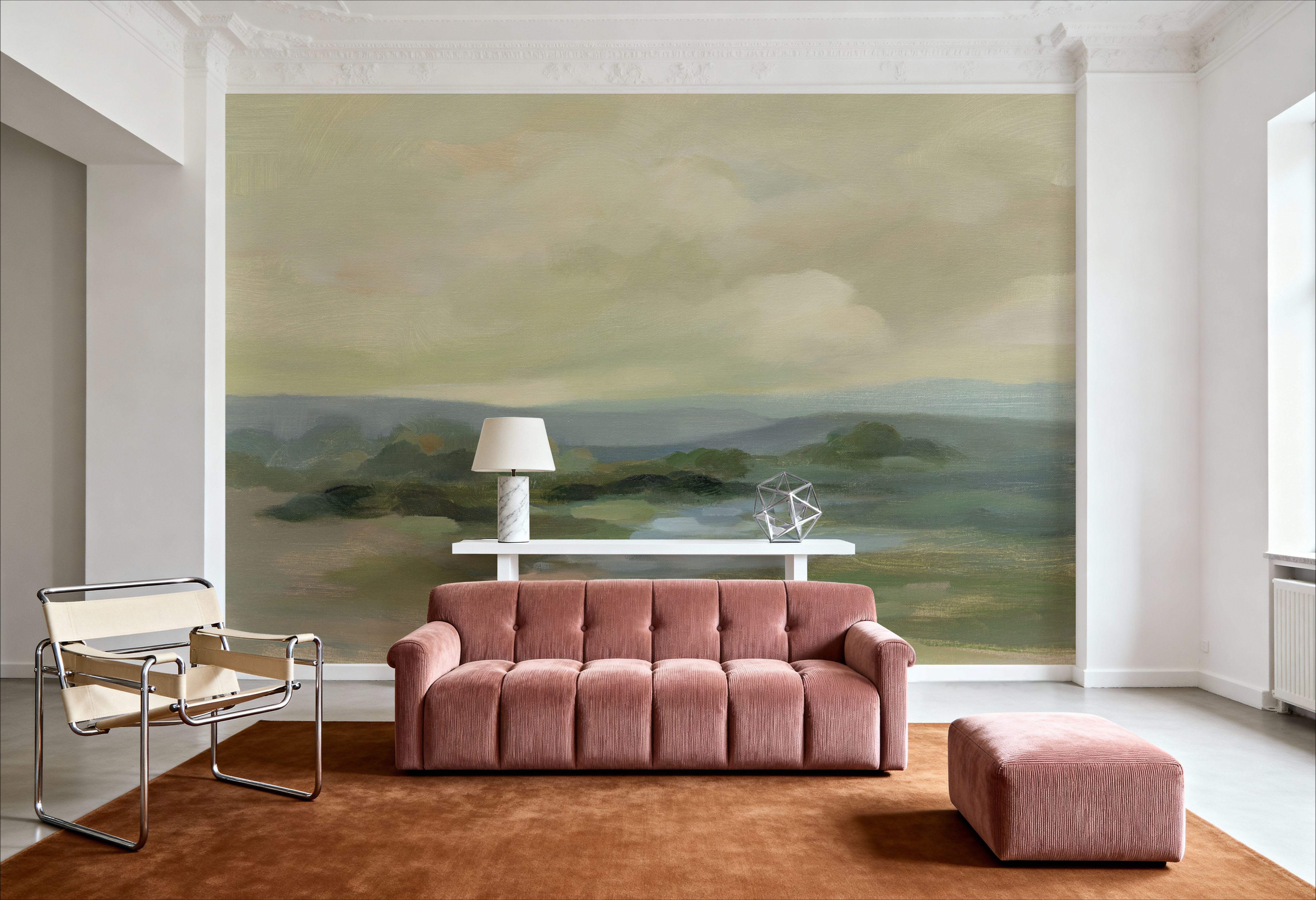 Muted Green Landscape, Wallpaper