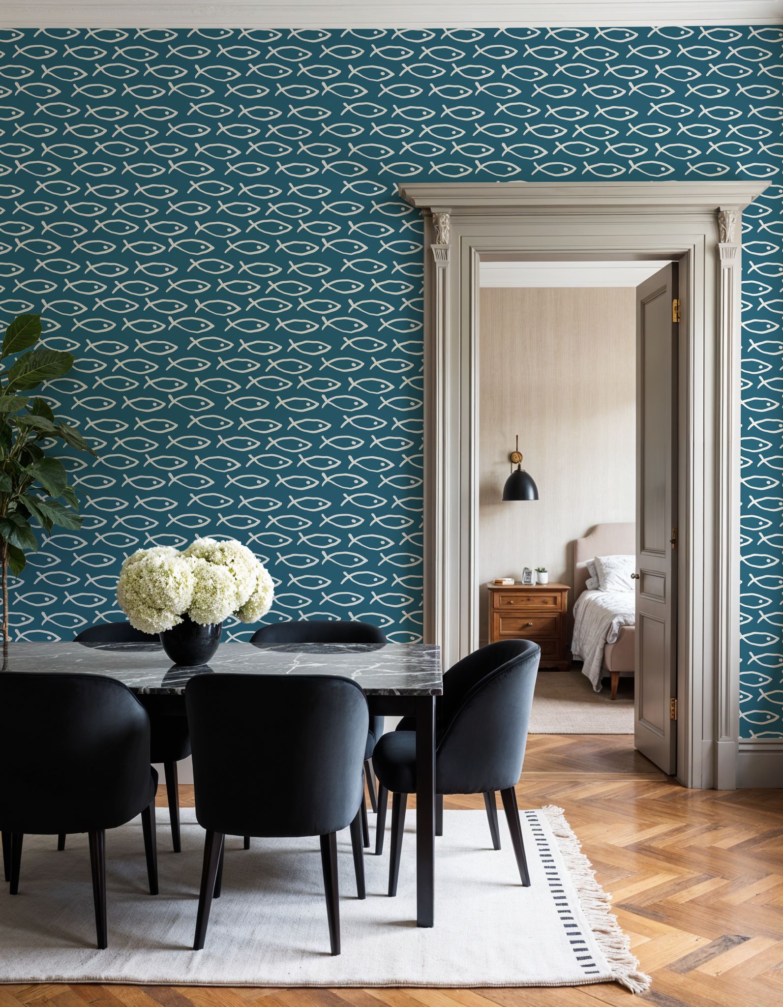 Seaside Fish Dark Blue