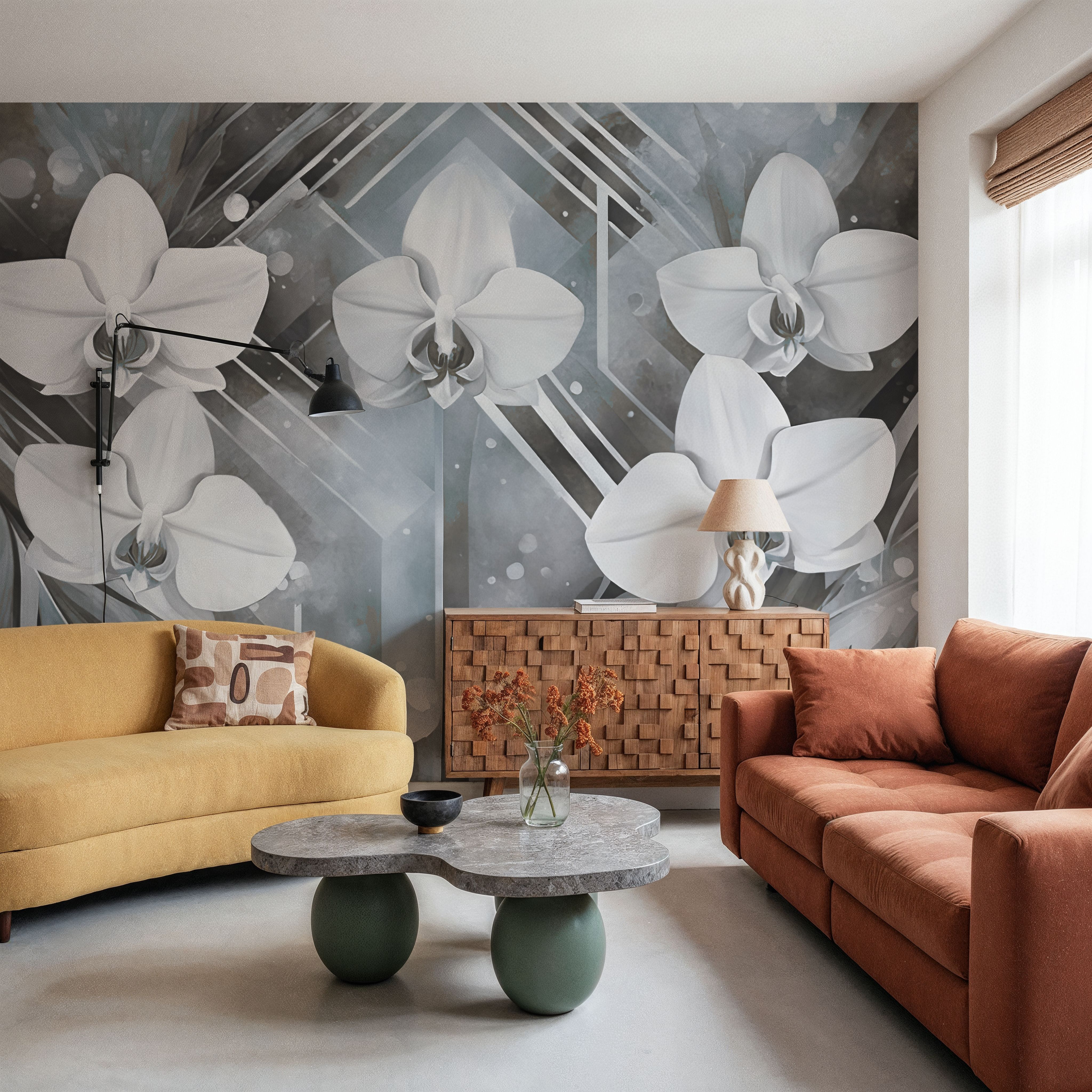 Geometry and Orchids Blue