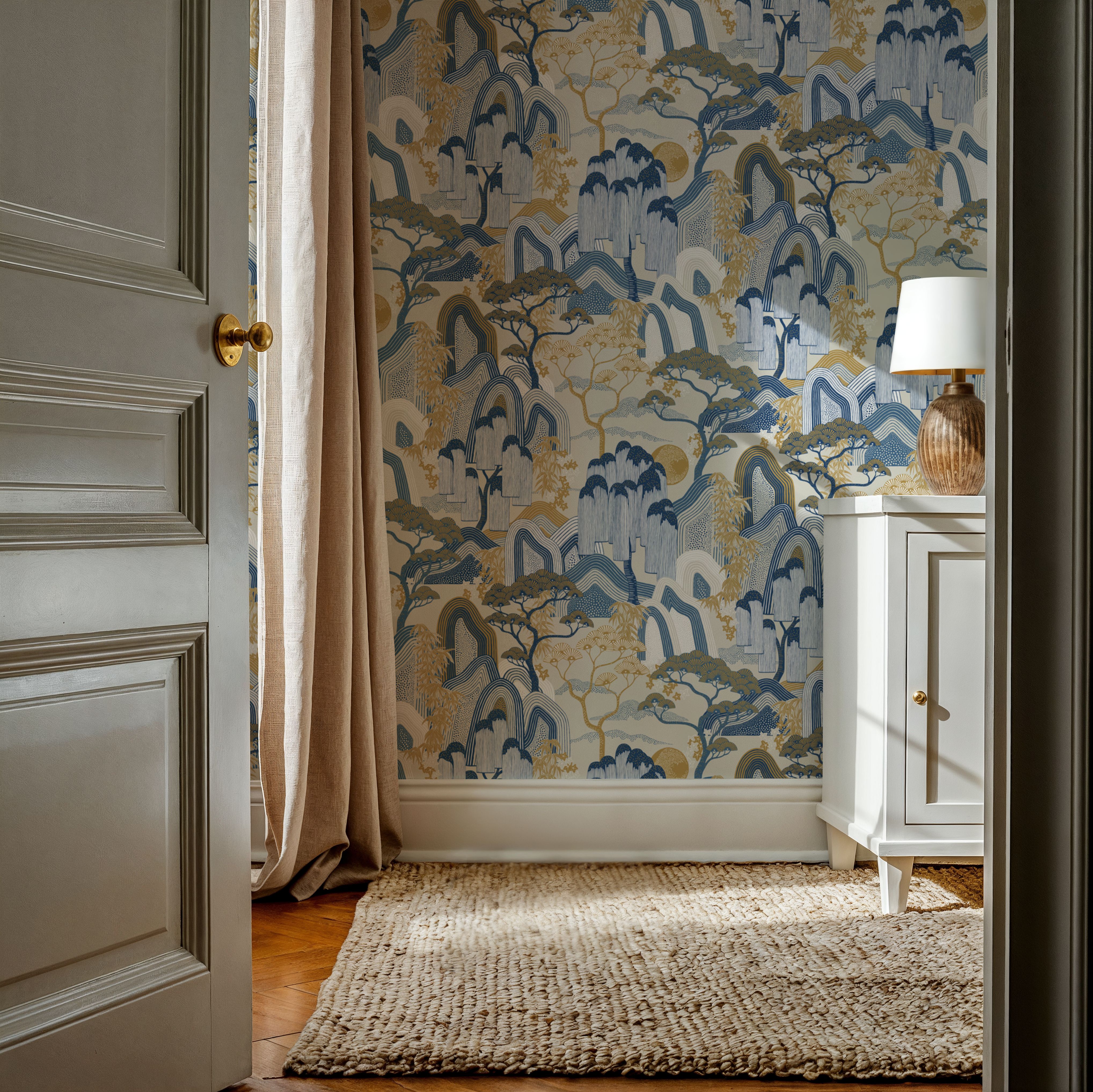 Whispers of the Mountain Pattern, White