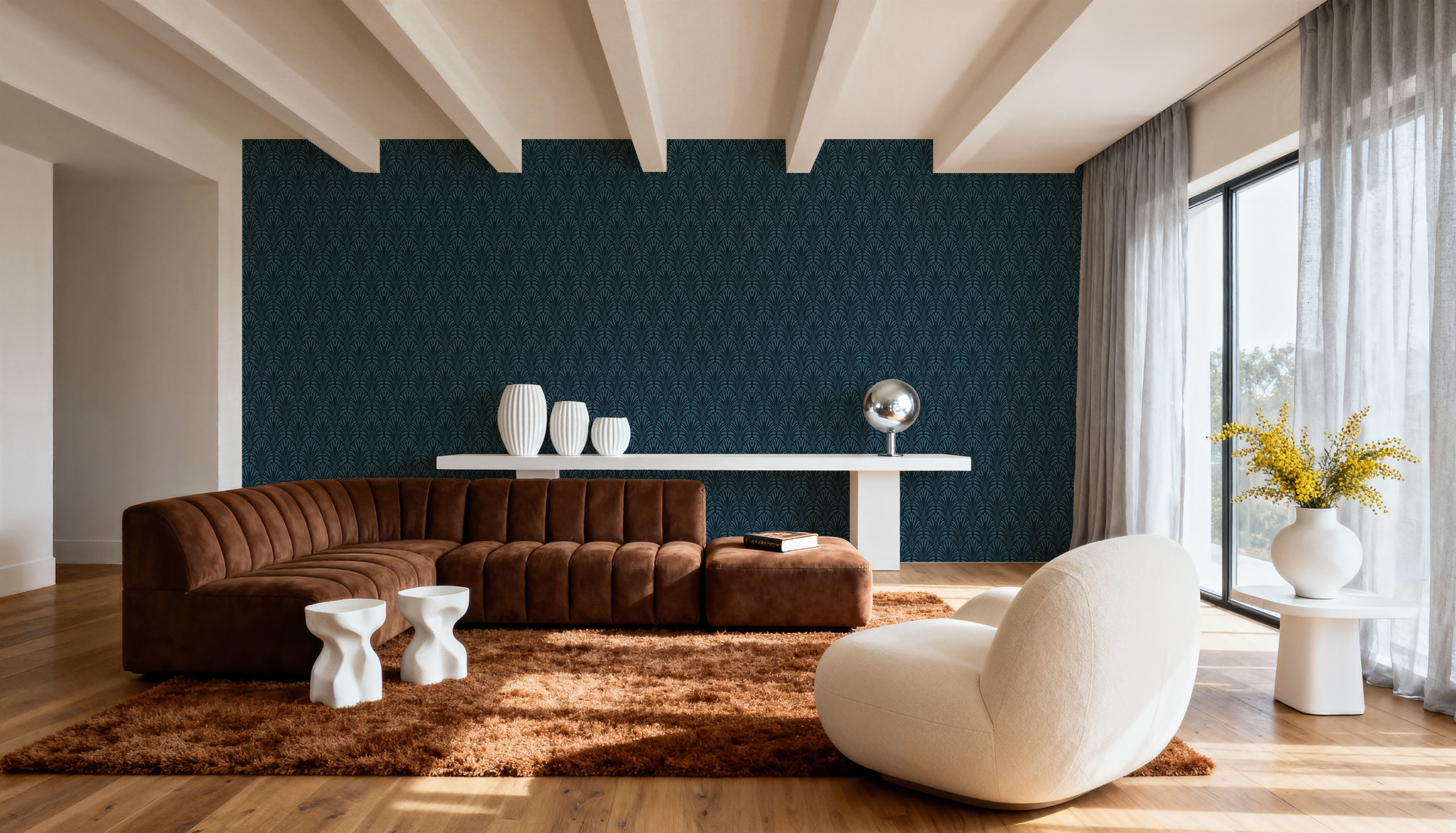 Brushstroke Fan Scallop, French Blue