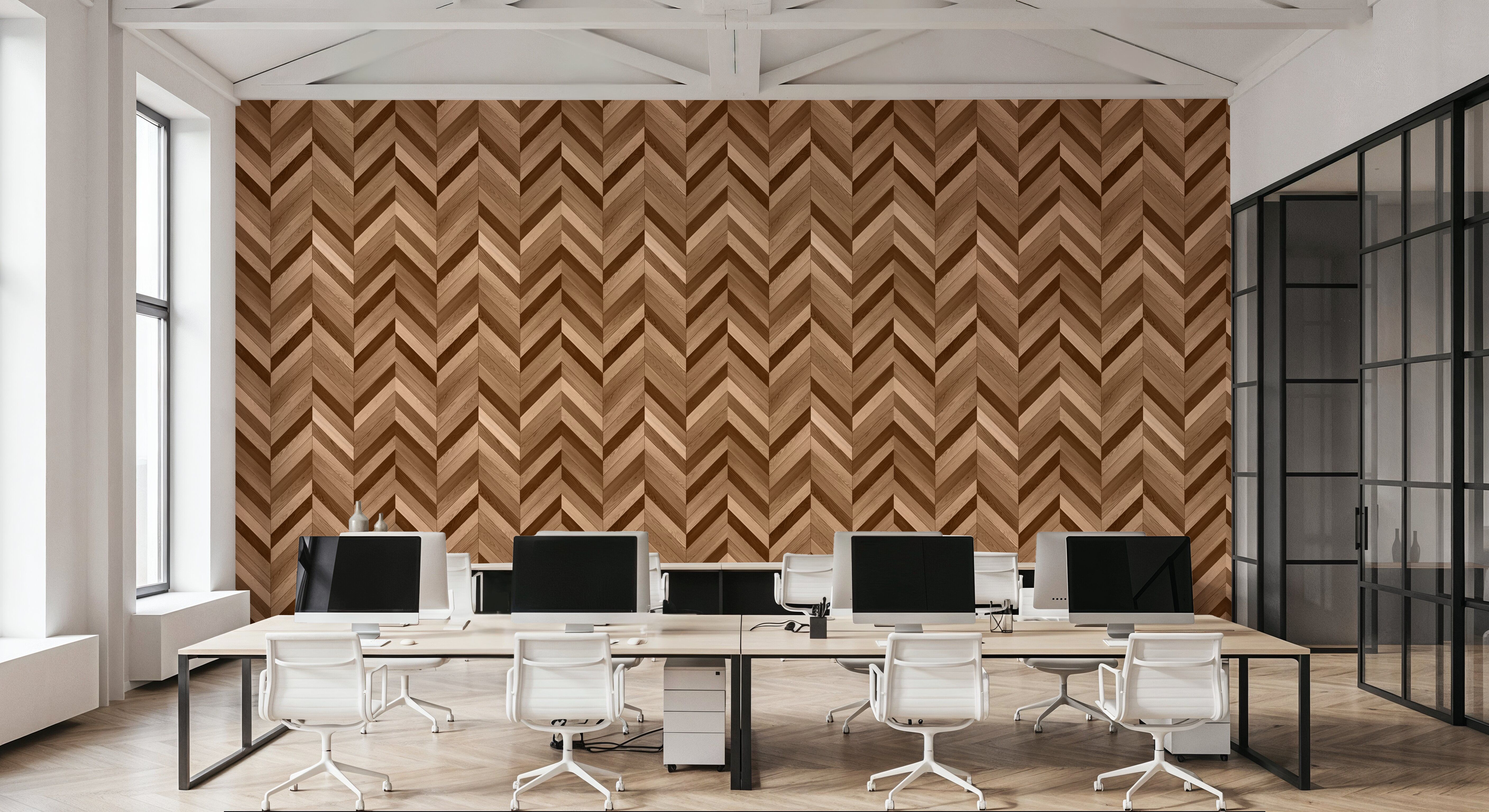 Chevron Wood, Walnut and Oak