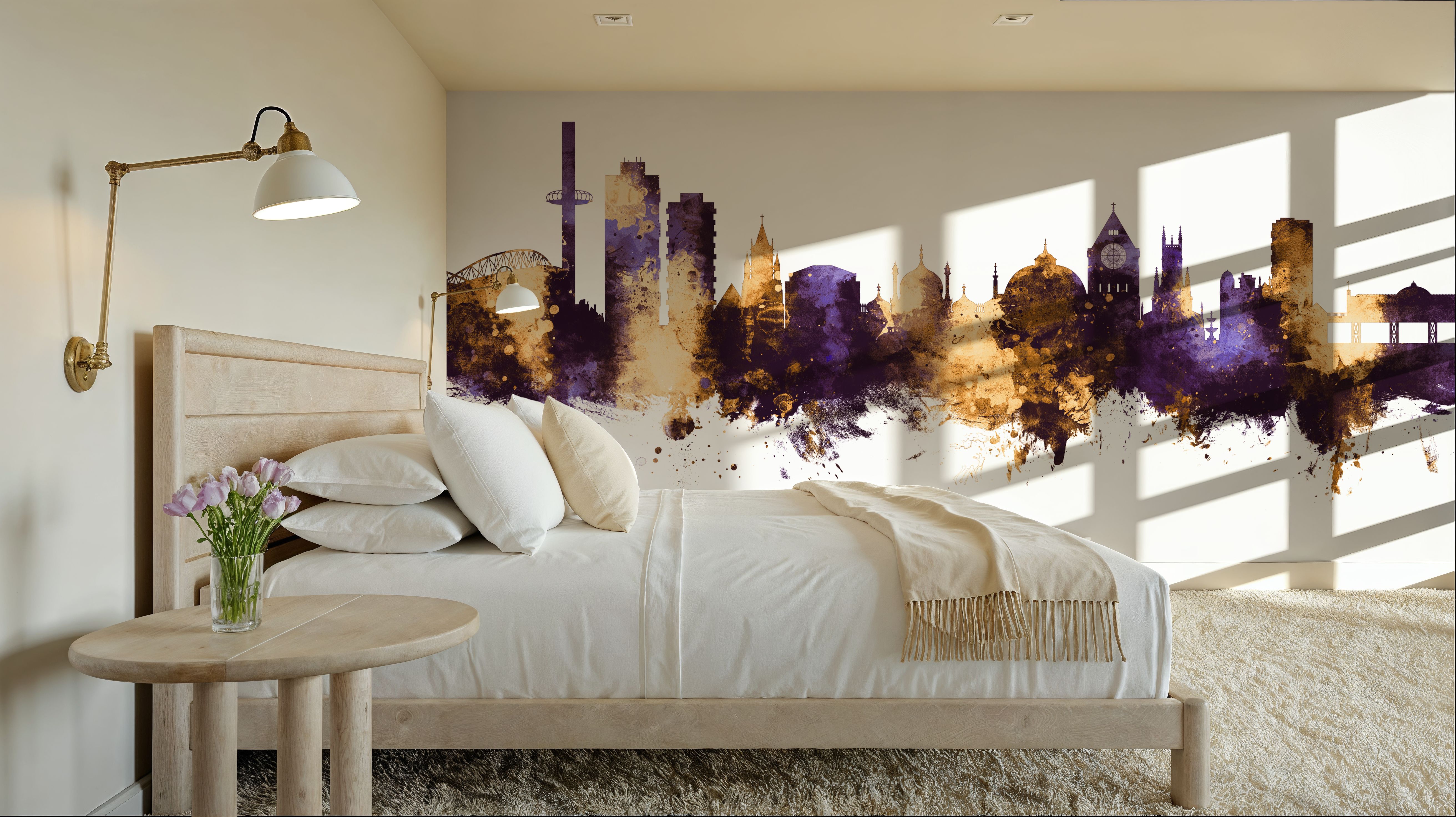 Brighton England Skyline Purple & Gold