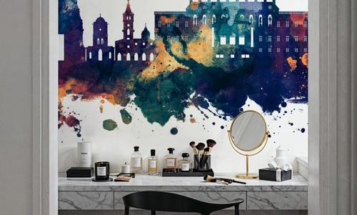 Coimbatore India Skyline Blue & Bronze