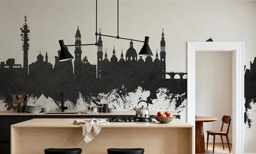 Zaragoza Spain Skyline Black & White