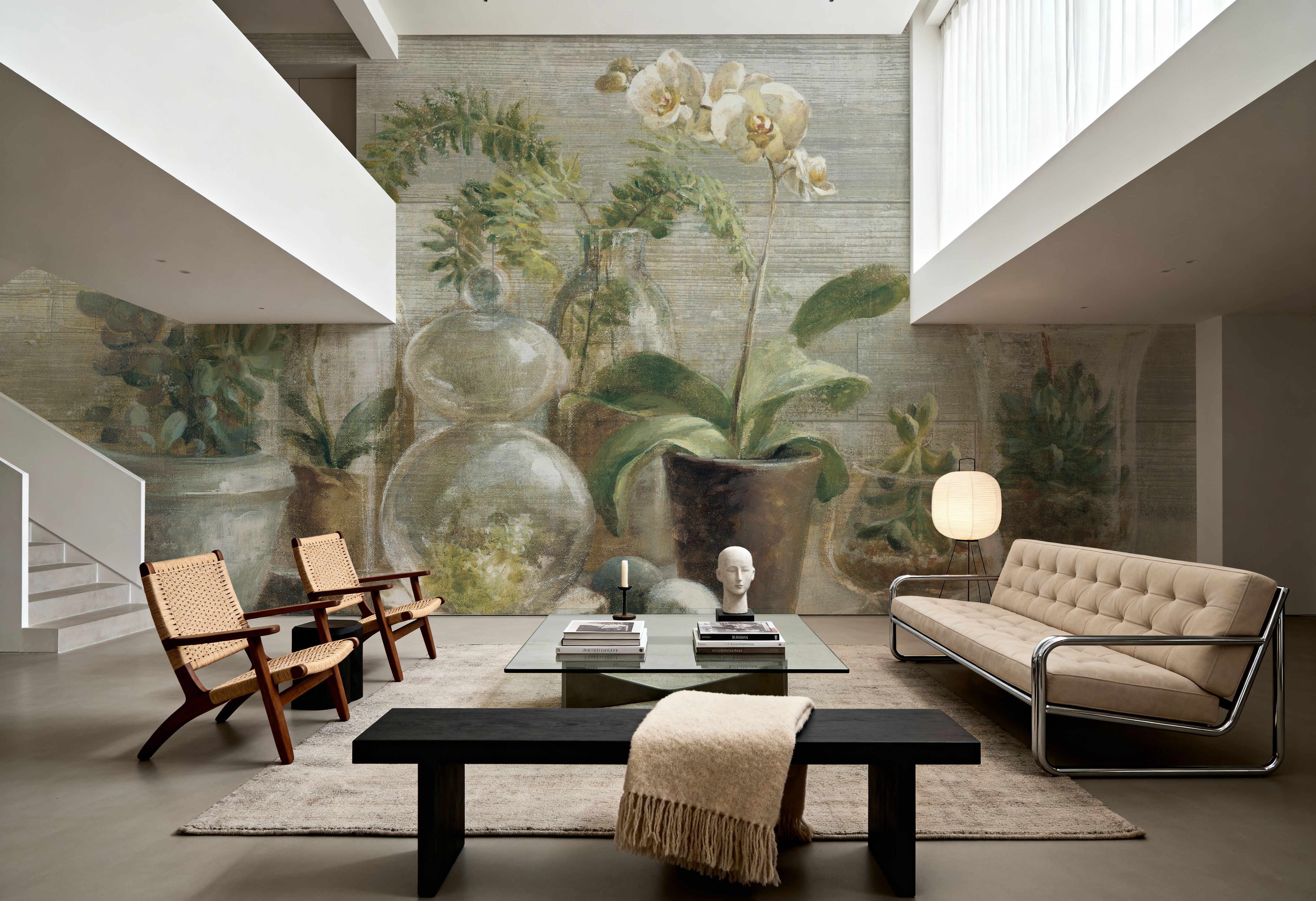 Greenhouse Orchids on Wood