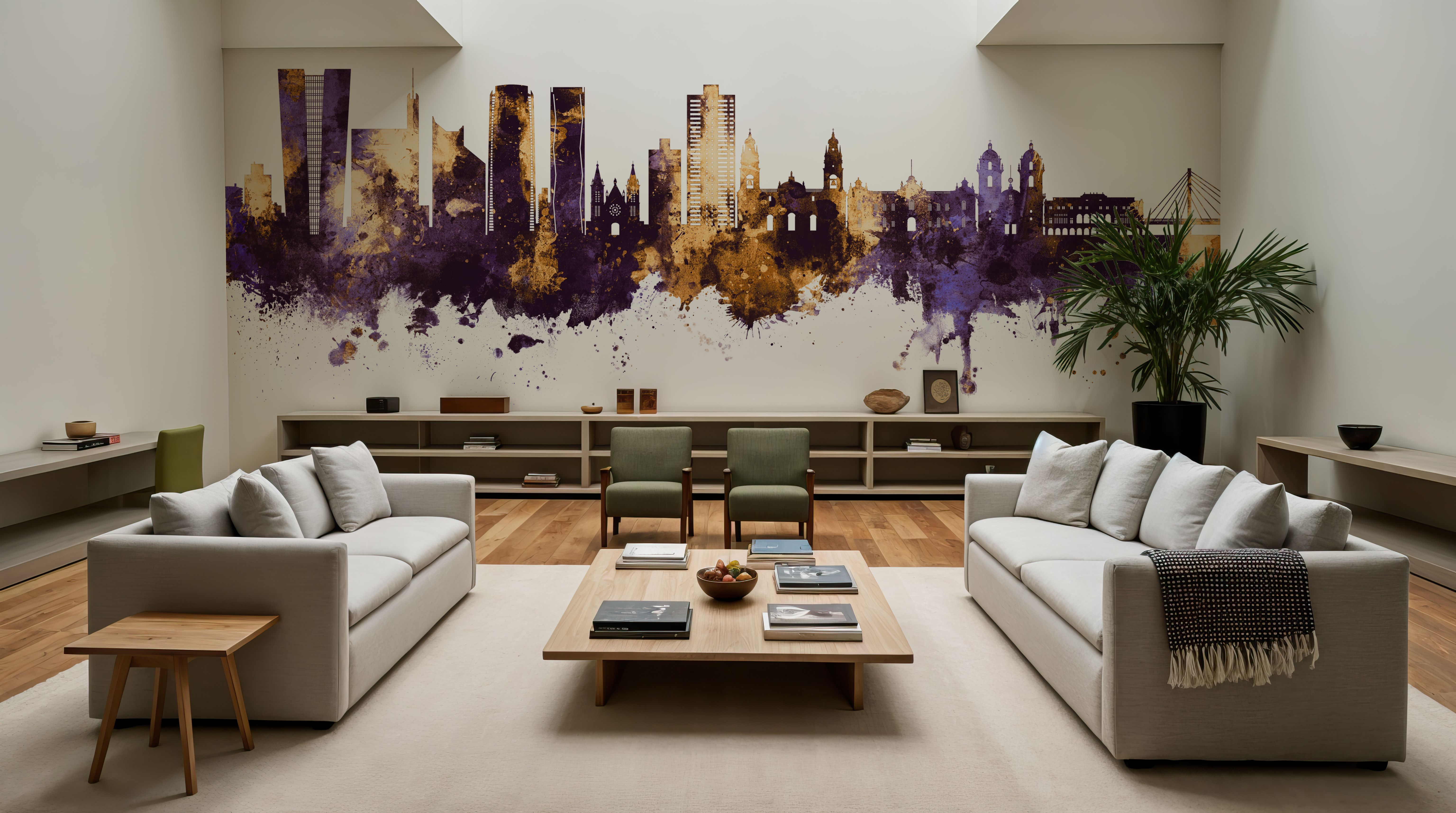 Lima Peru Skyline Purple & Gold