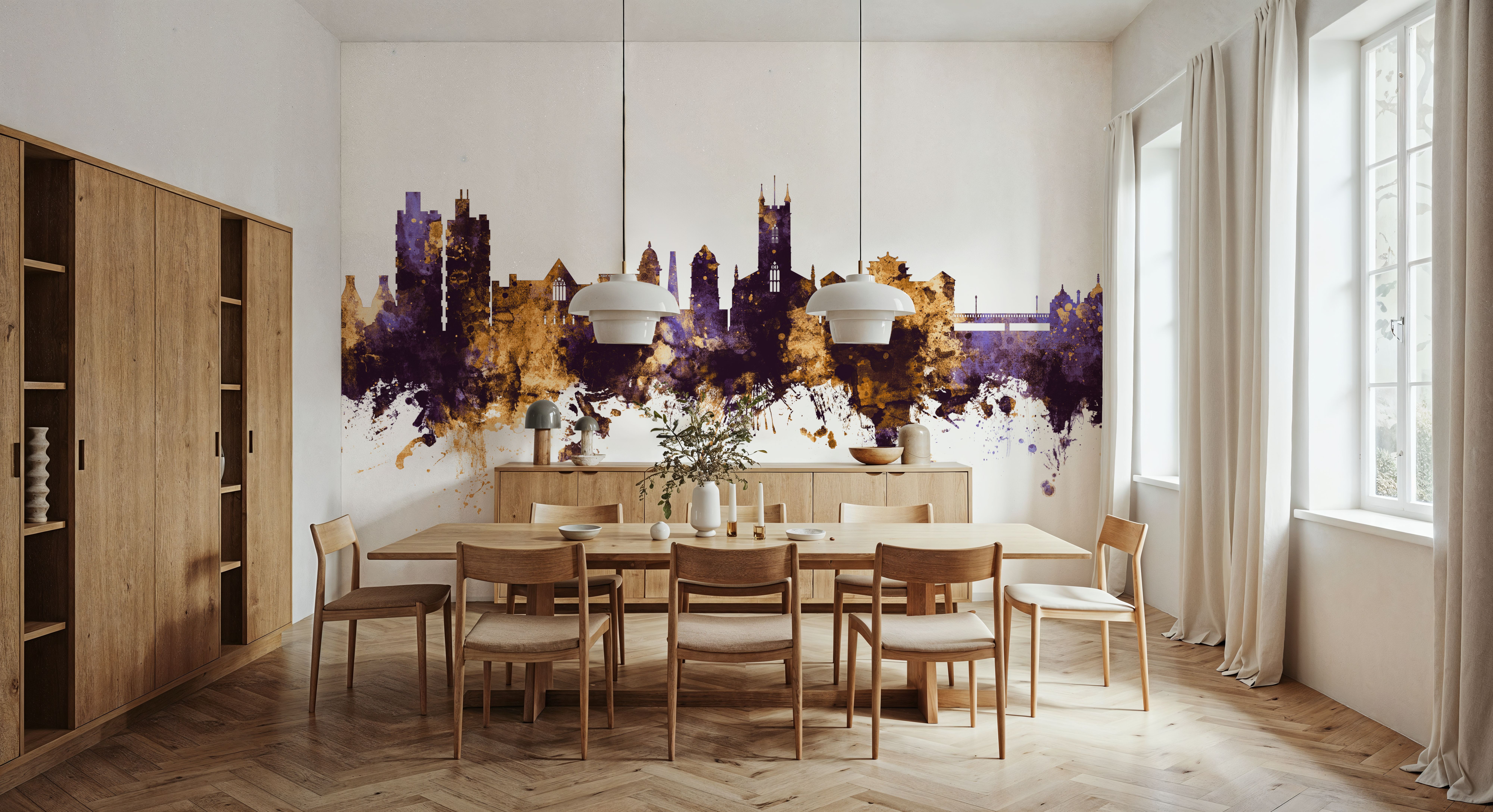 Stoke-on-Trent Skyline Purple & Gold