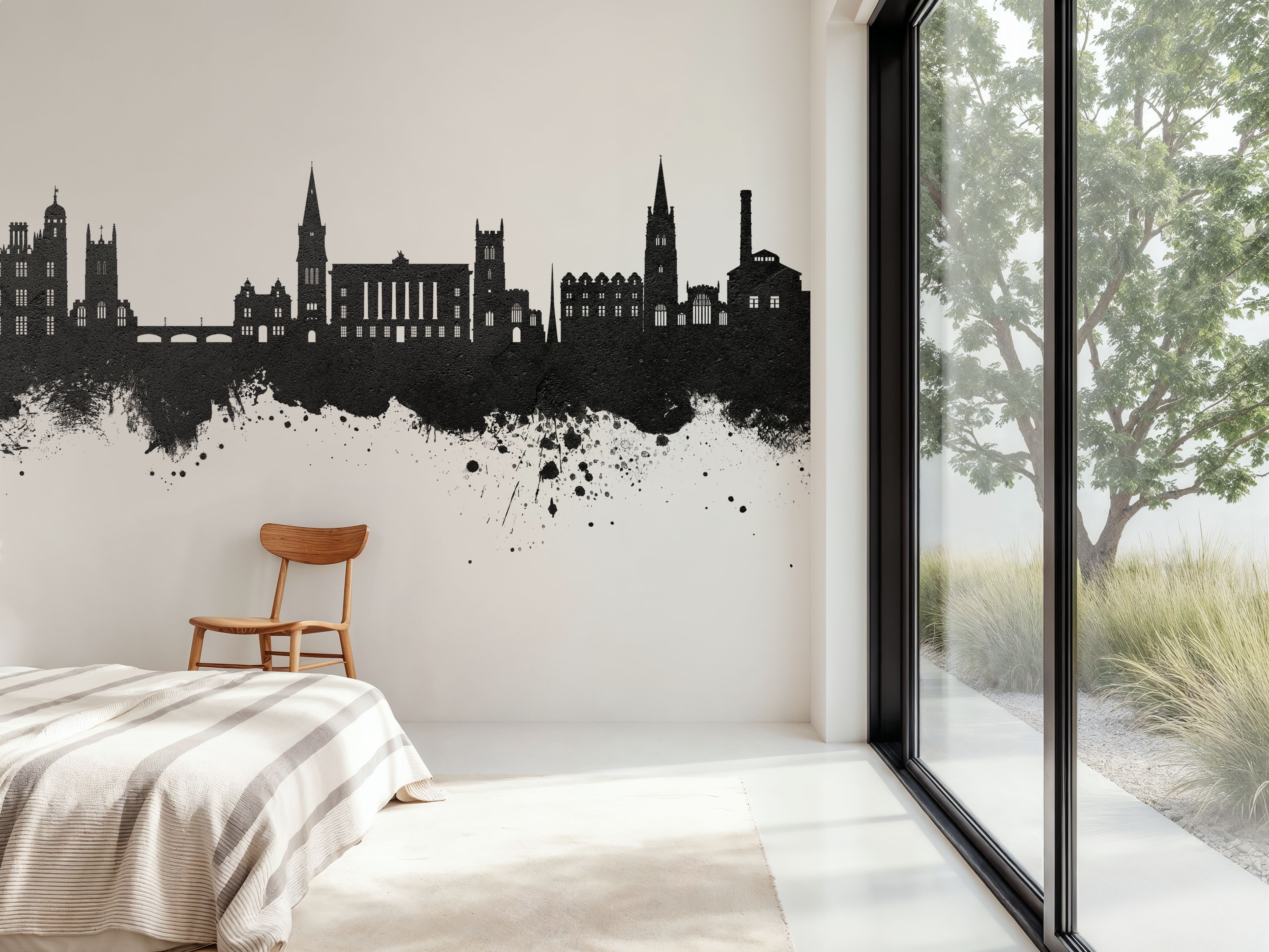 Stamford England Skyline Black & White