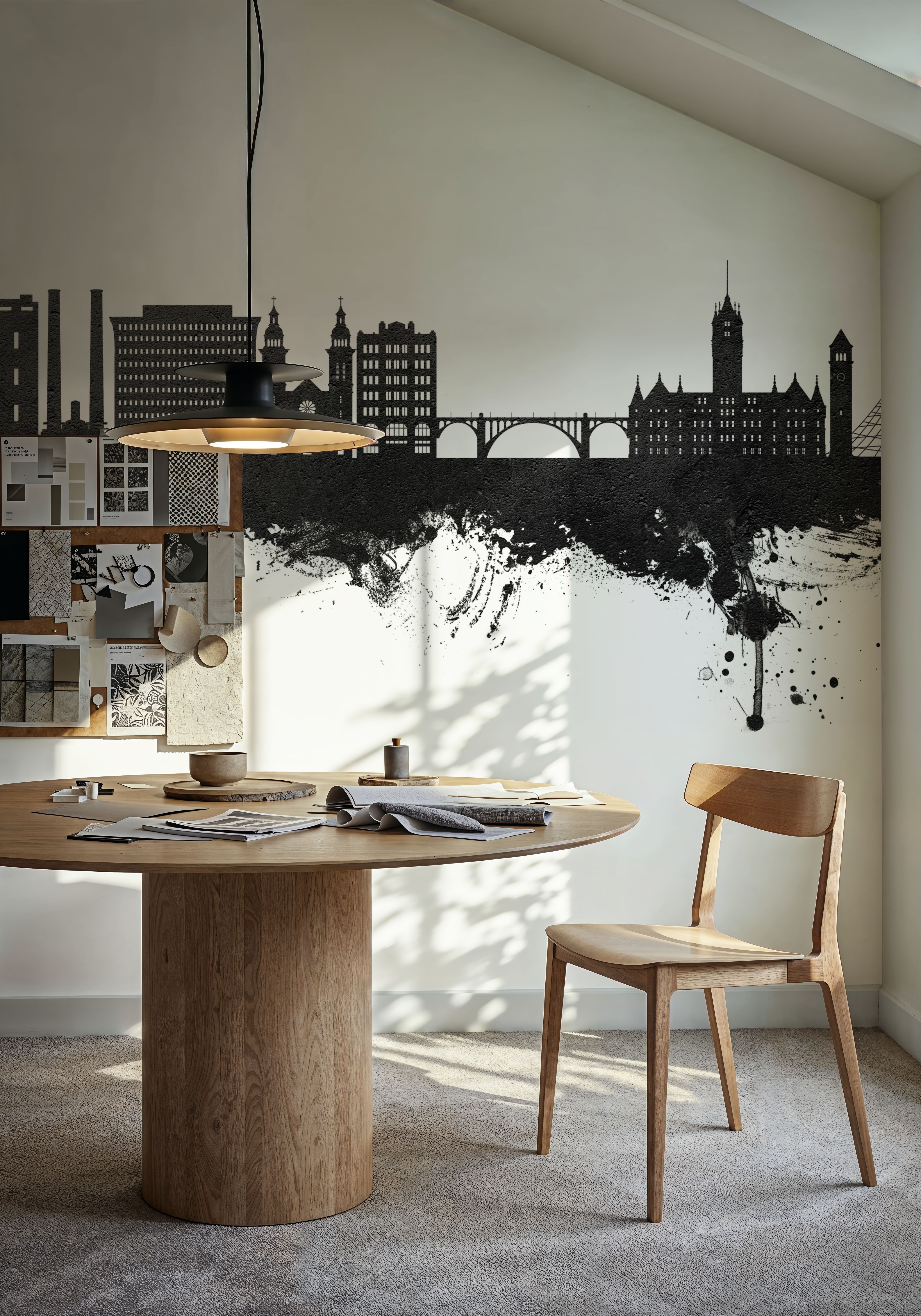 Spokane Washington Skyline Black & White