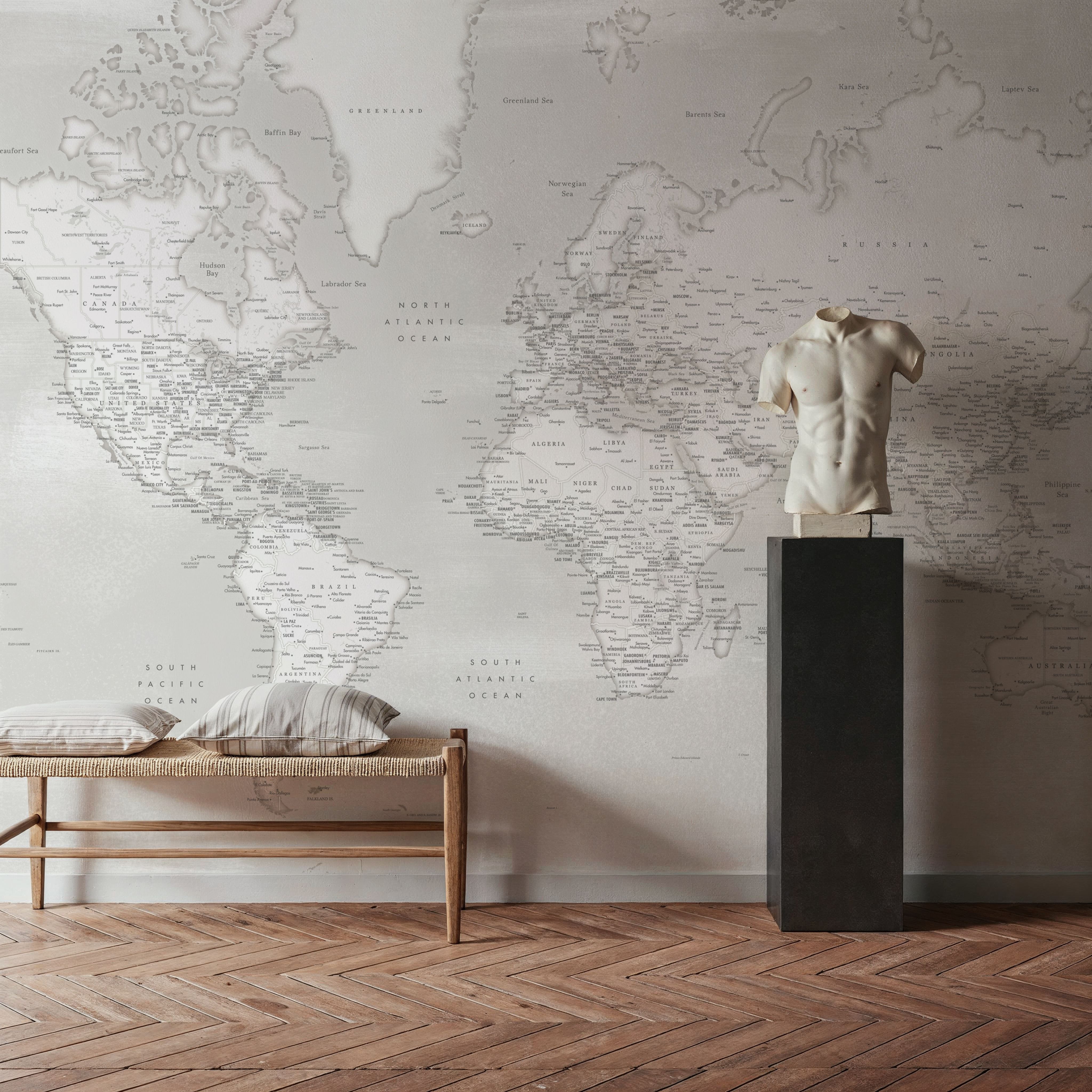 World Map Cities - Maeli Neutral