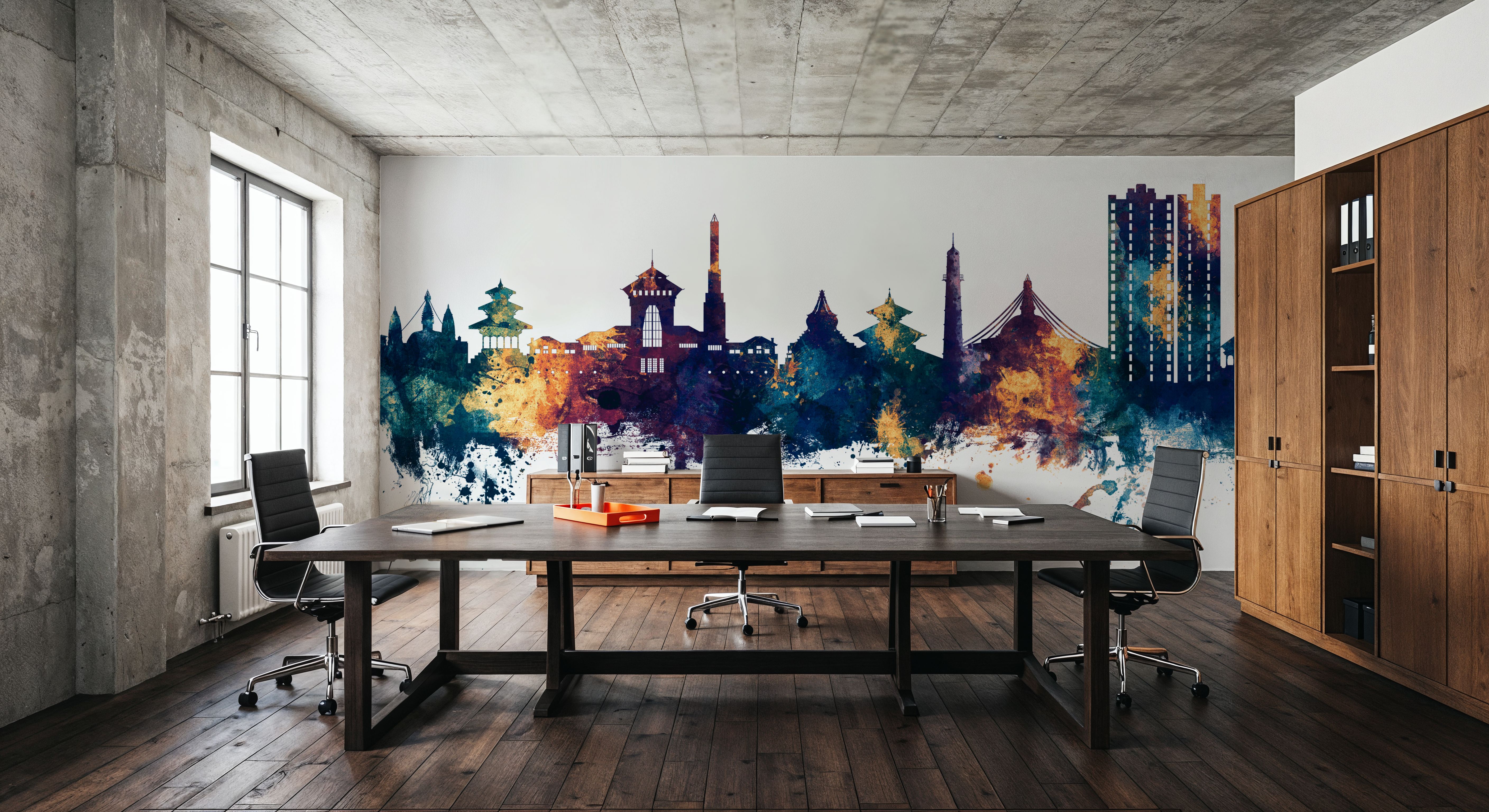 Kathmandu Nepal Skyline Blue & Bronze