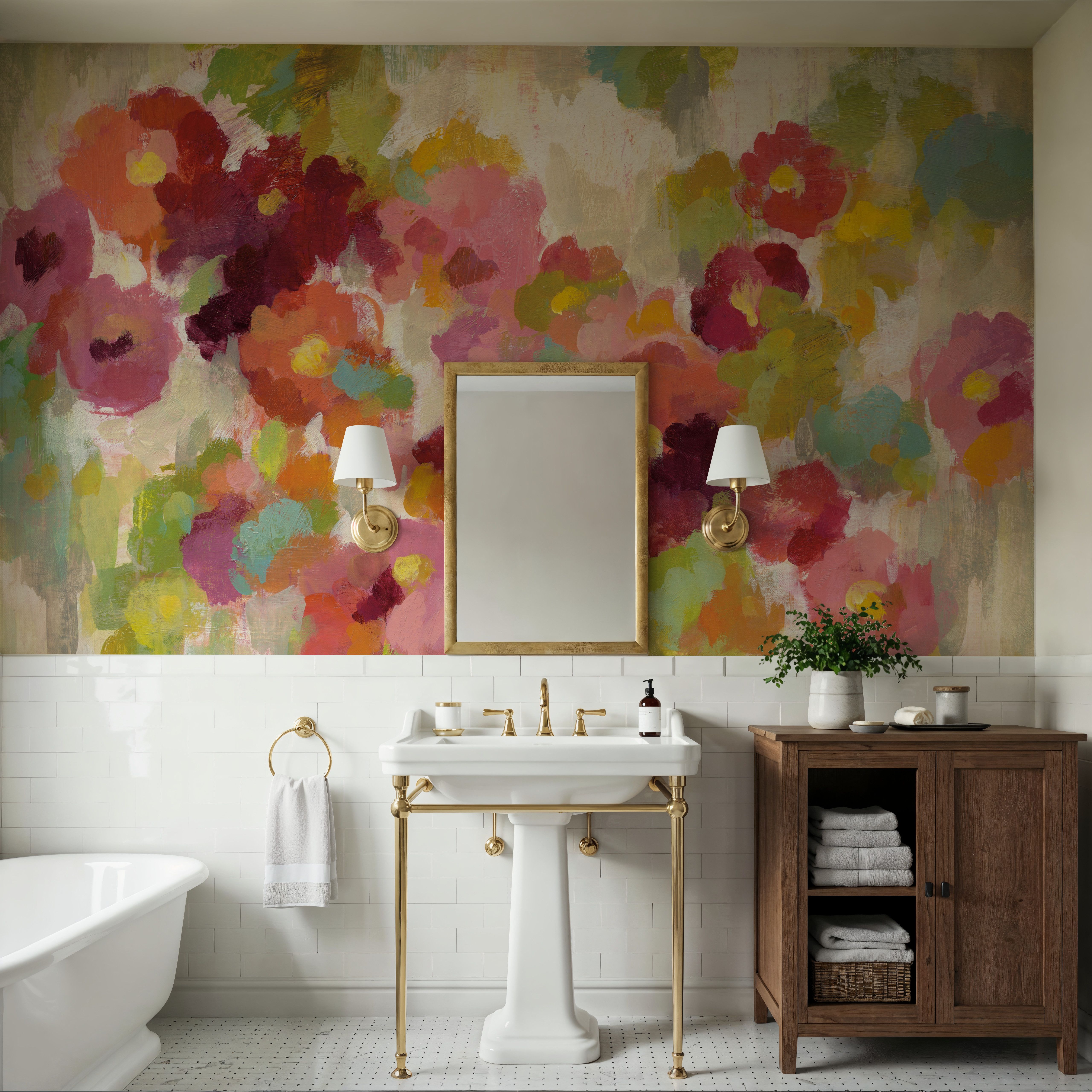 Coral and Emerald Garden I