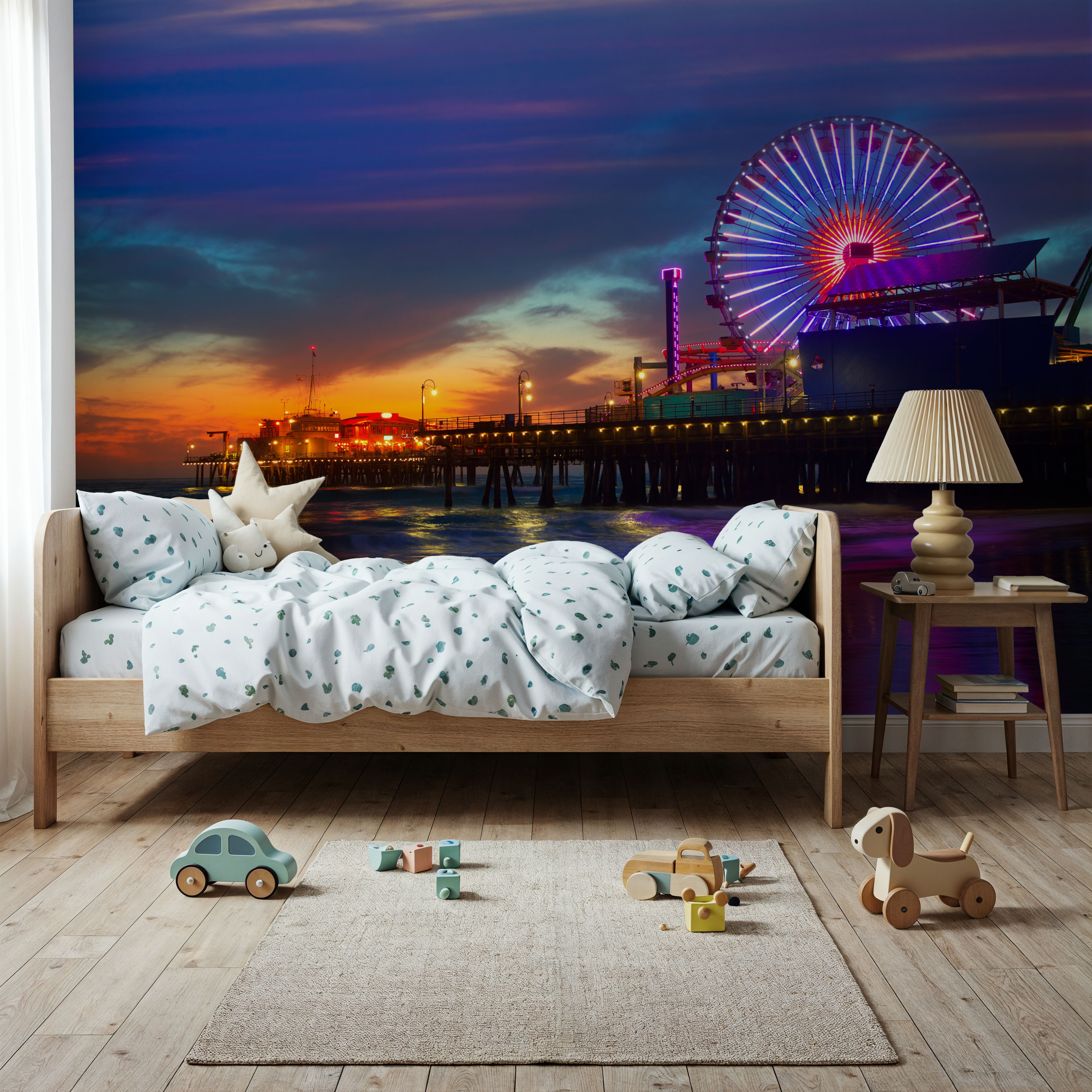 Santa Monica Pier Sunset Purple