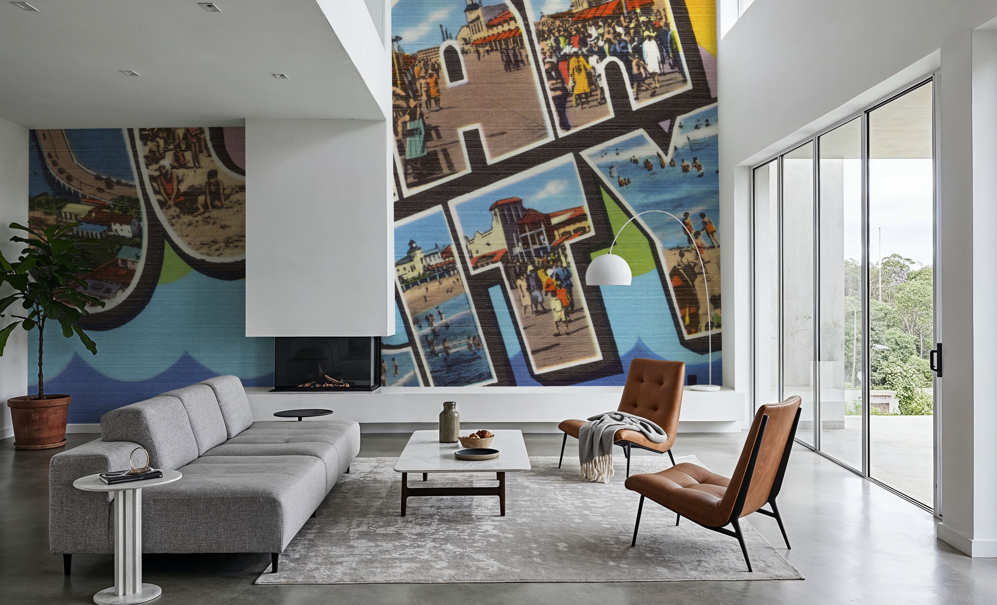 Greetings from Ocean City - Screenprint Postcard, Wallpaper