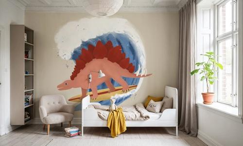 Surfing Stegosaurus
