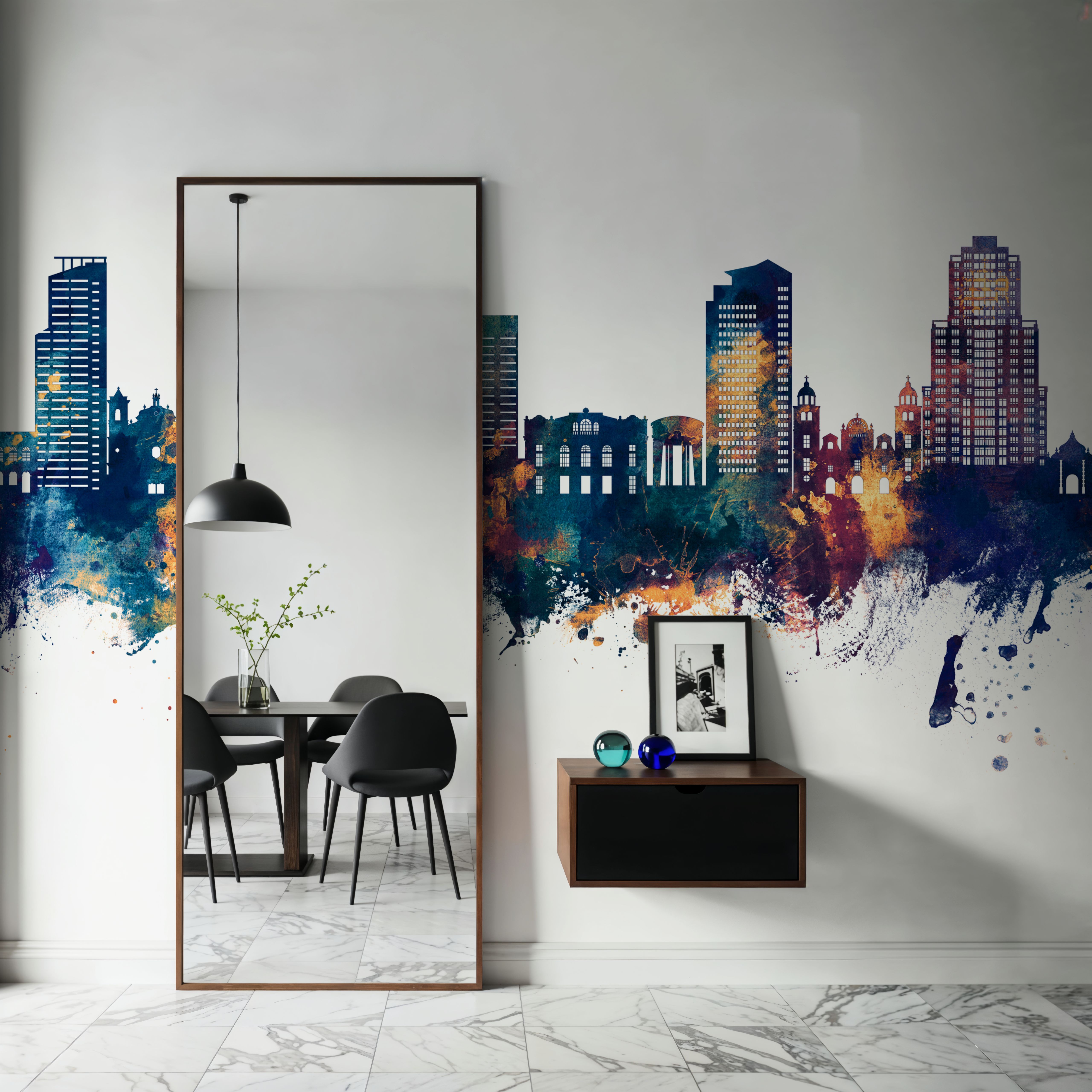 Tegucigalapa Honduras Skyline Blue & Bronze