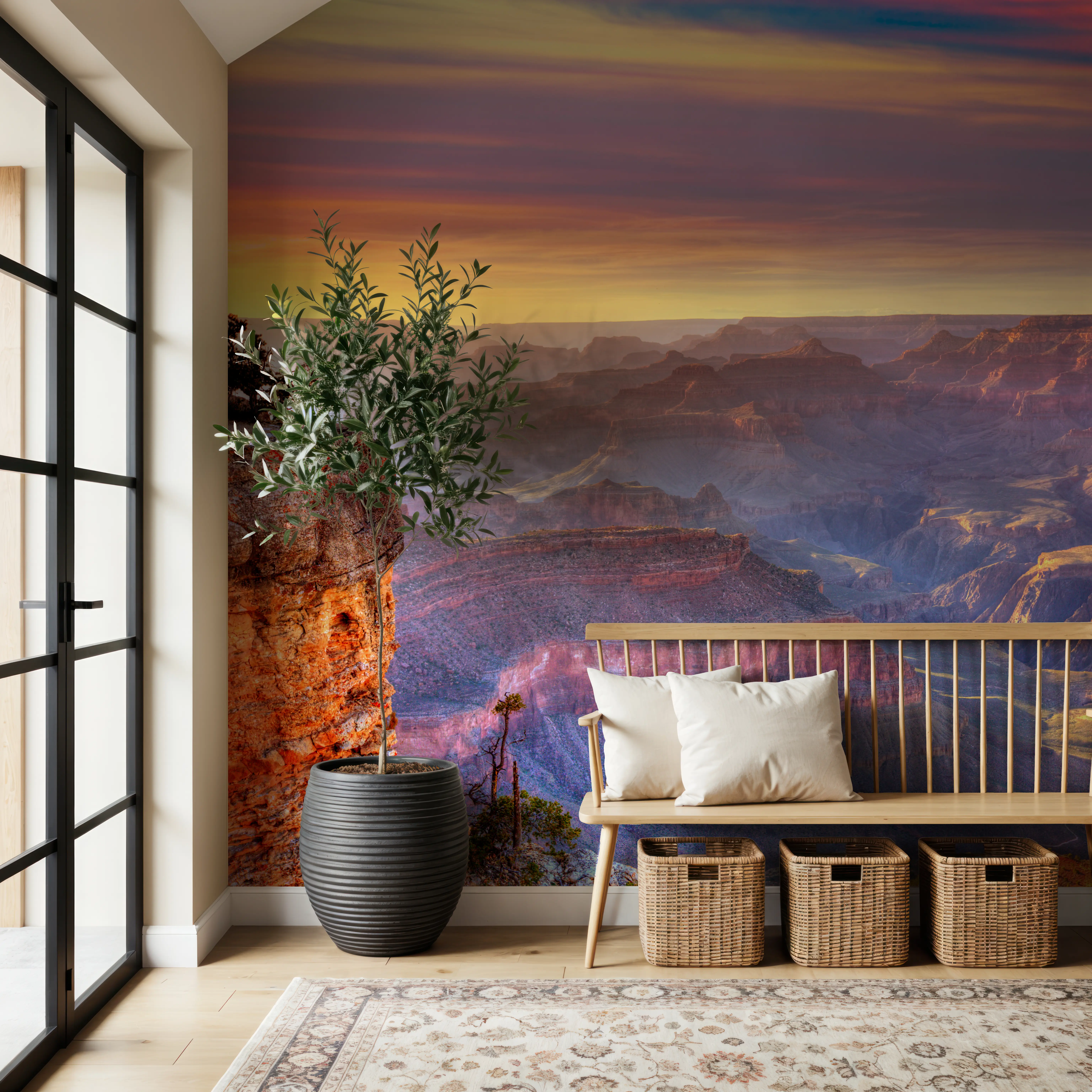 Valokuvatapetti - Grand Canyon Sunset Colors - Aavikko Horisontti valokuvatapetti - Oranssi - Wallism Suomi - Itsekiinnittyvä tai li