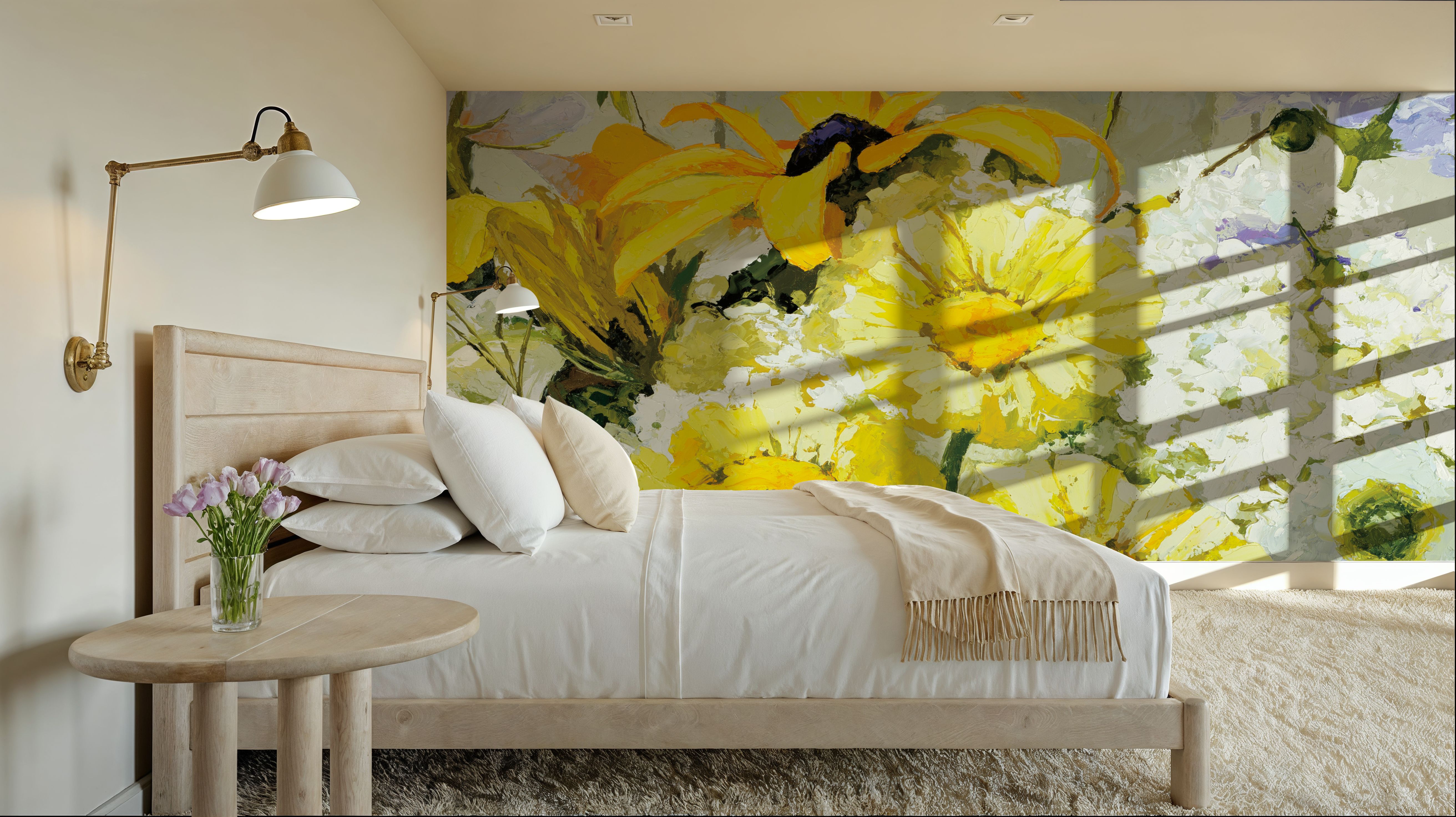 Cottage Susans and Daisies, Wallpaper