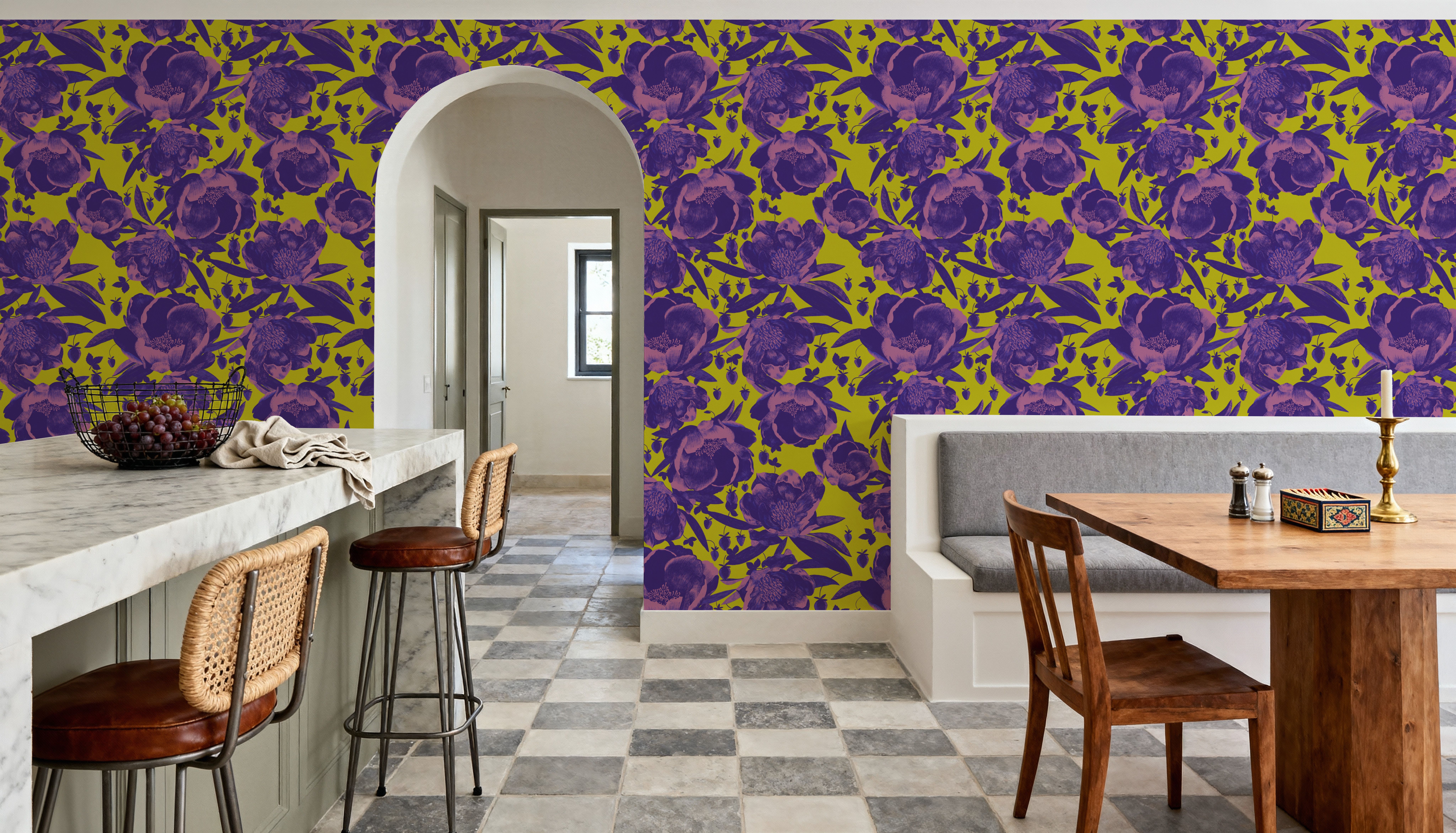 Pop Peonies, Purple & Lime