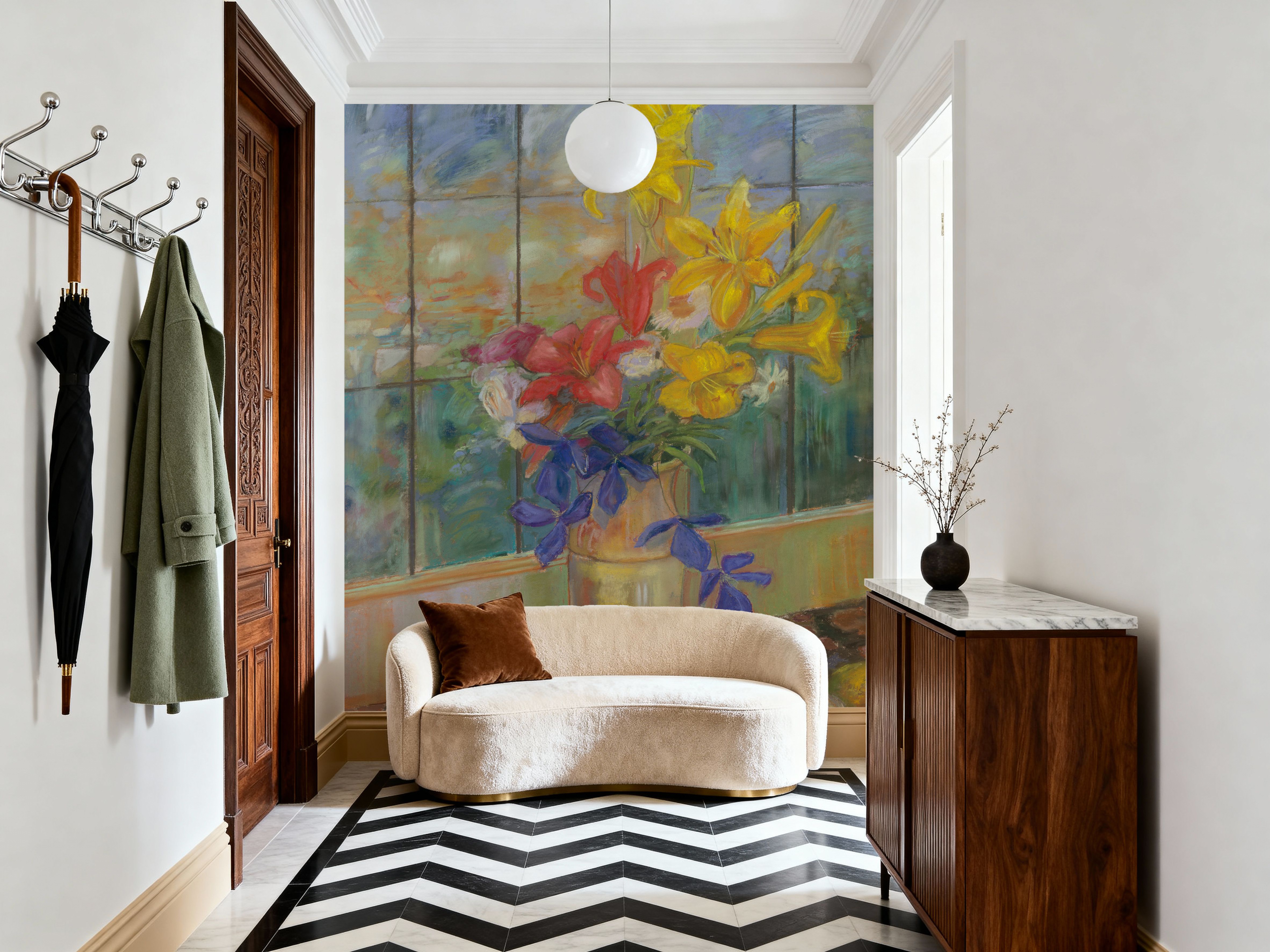 Vase of Colorful Lilies, Carte da parati