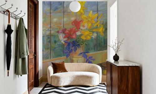 Vase of Colorful Lilies