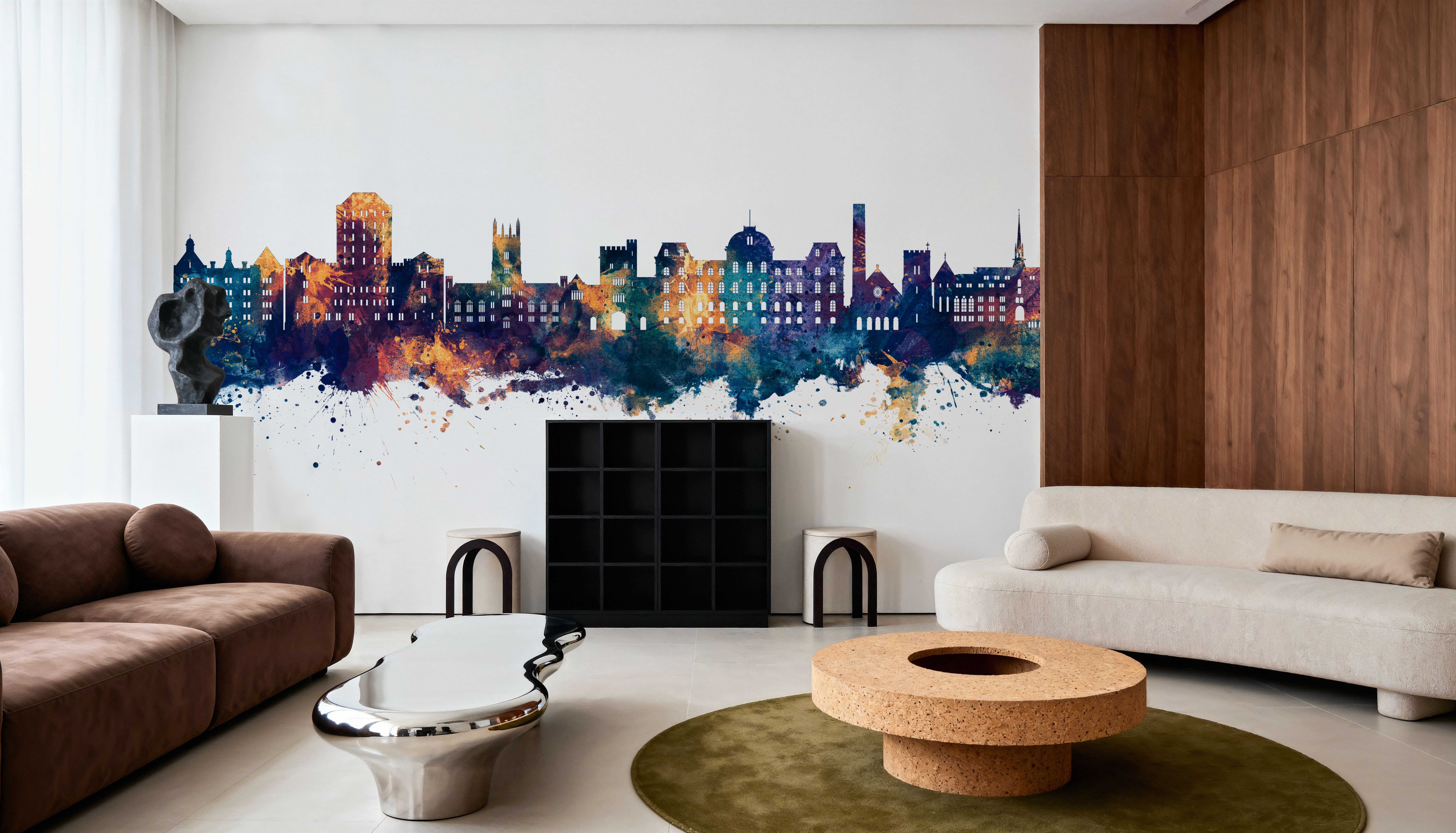 Poughkeepsie New York Skyline Blue & Bronze