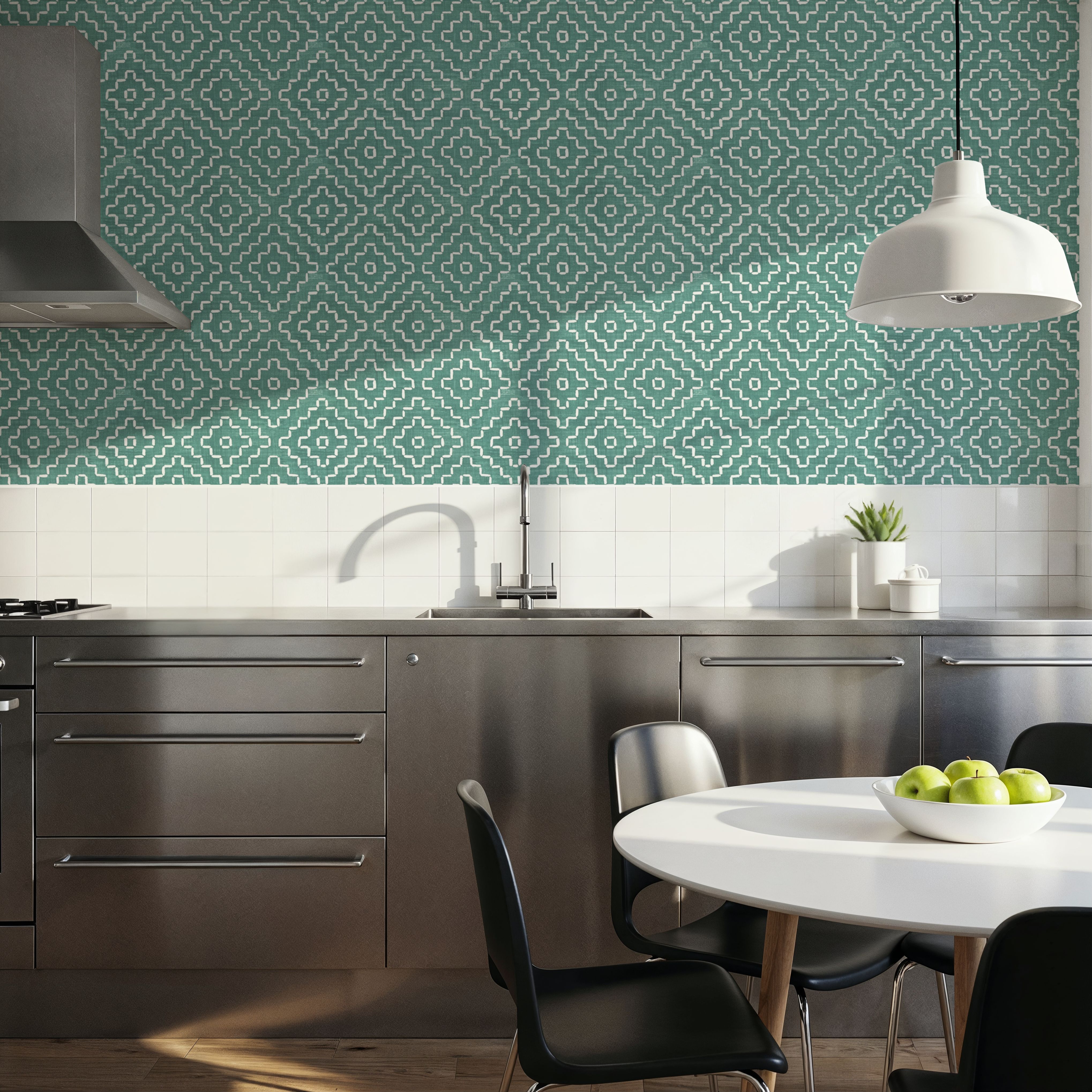 Mixed Greens Blue, Wallpaper