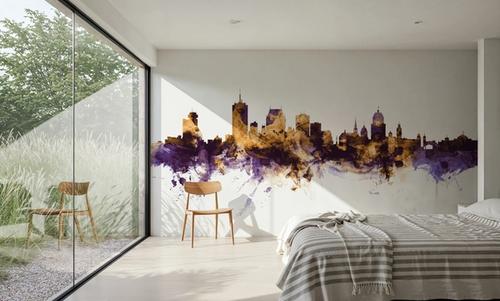 Quebec Canada Skyline Purple & Gold