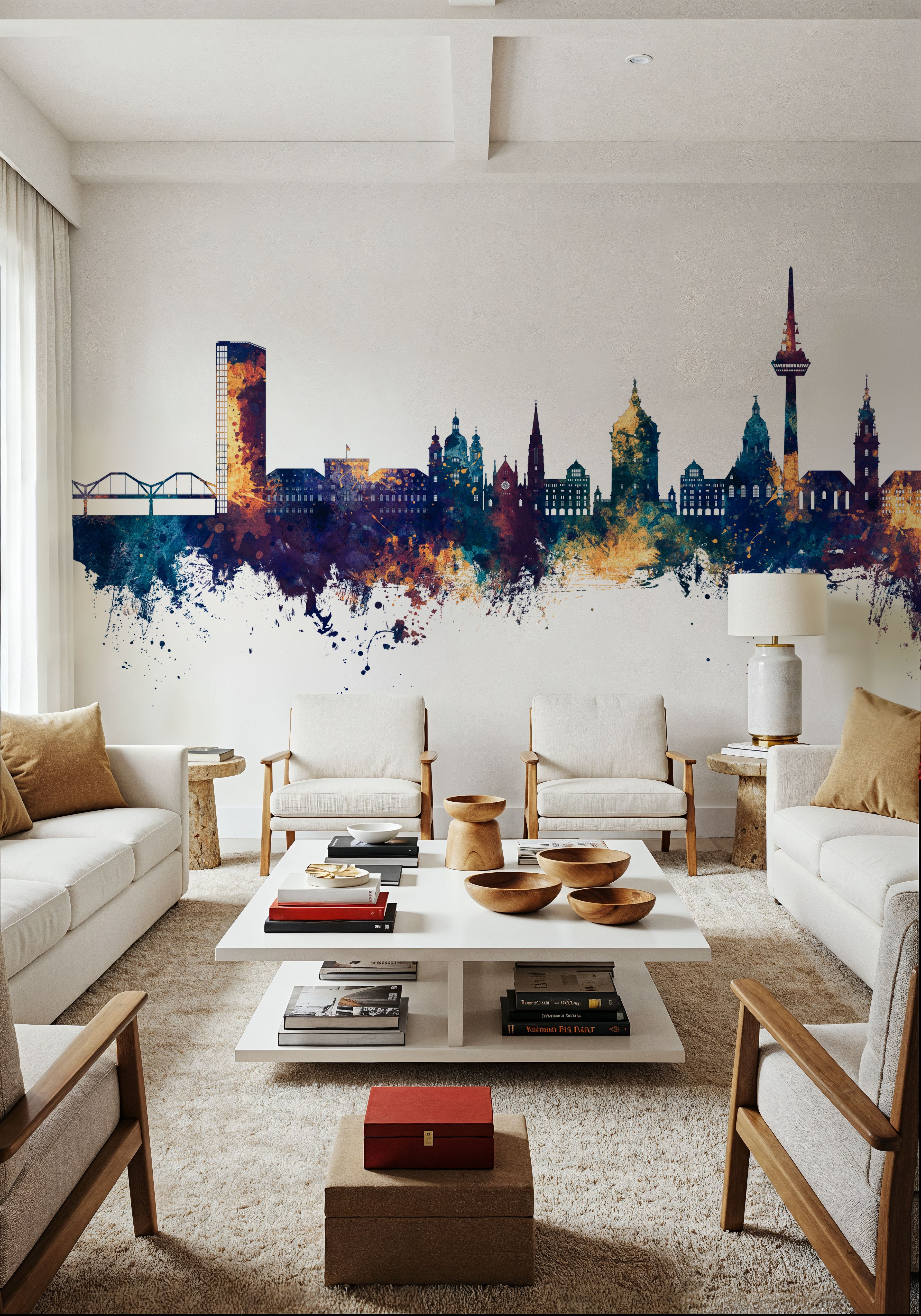 Mannheim Germany Skyline Blue & Bronze