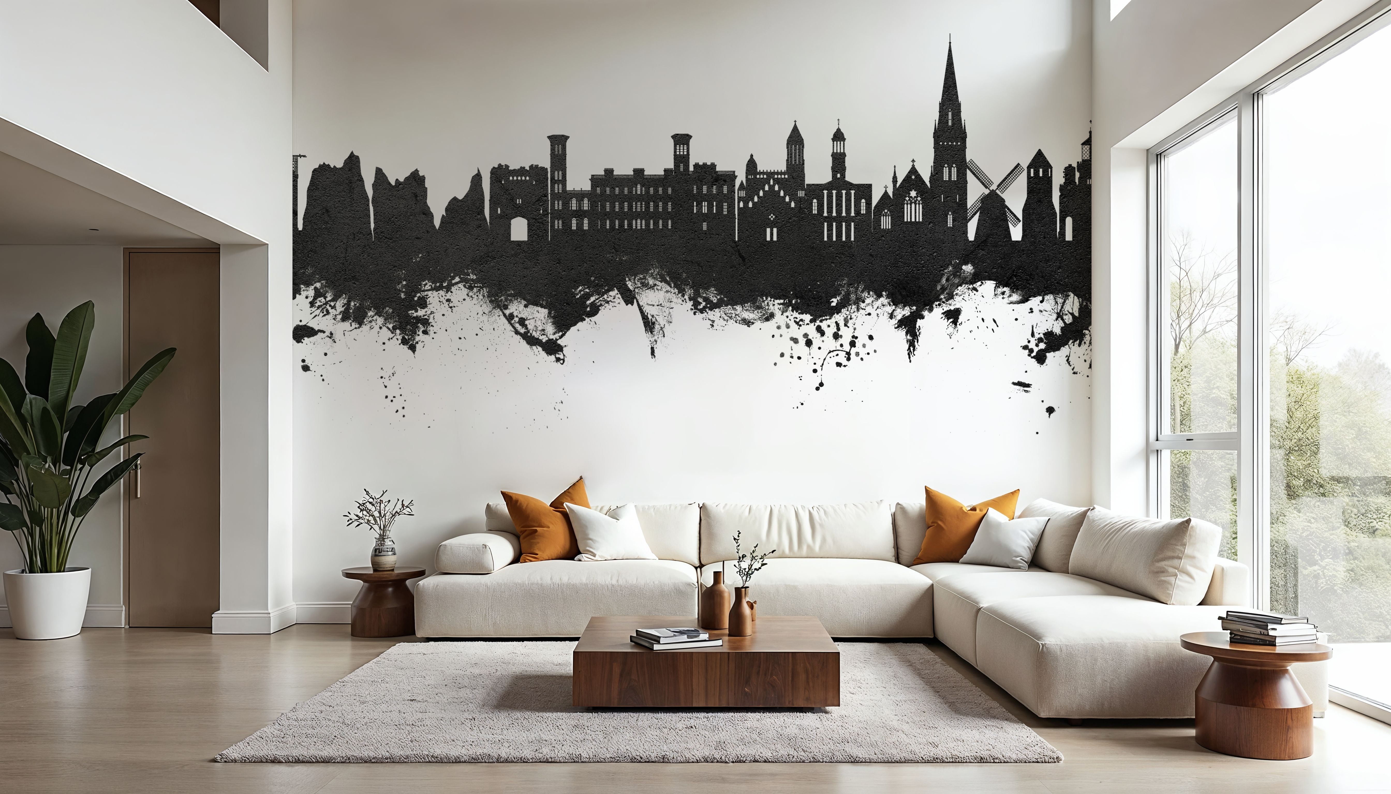 Isle of Wight England Skyline Black & White