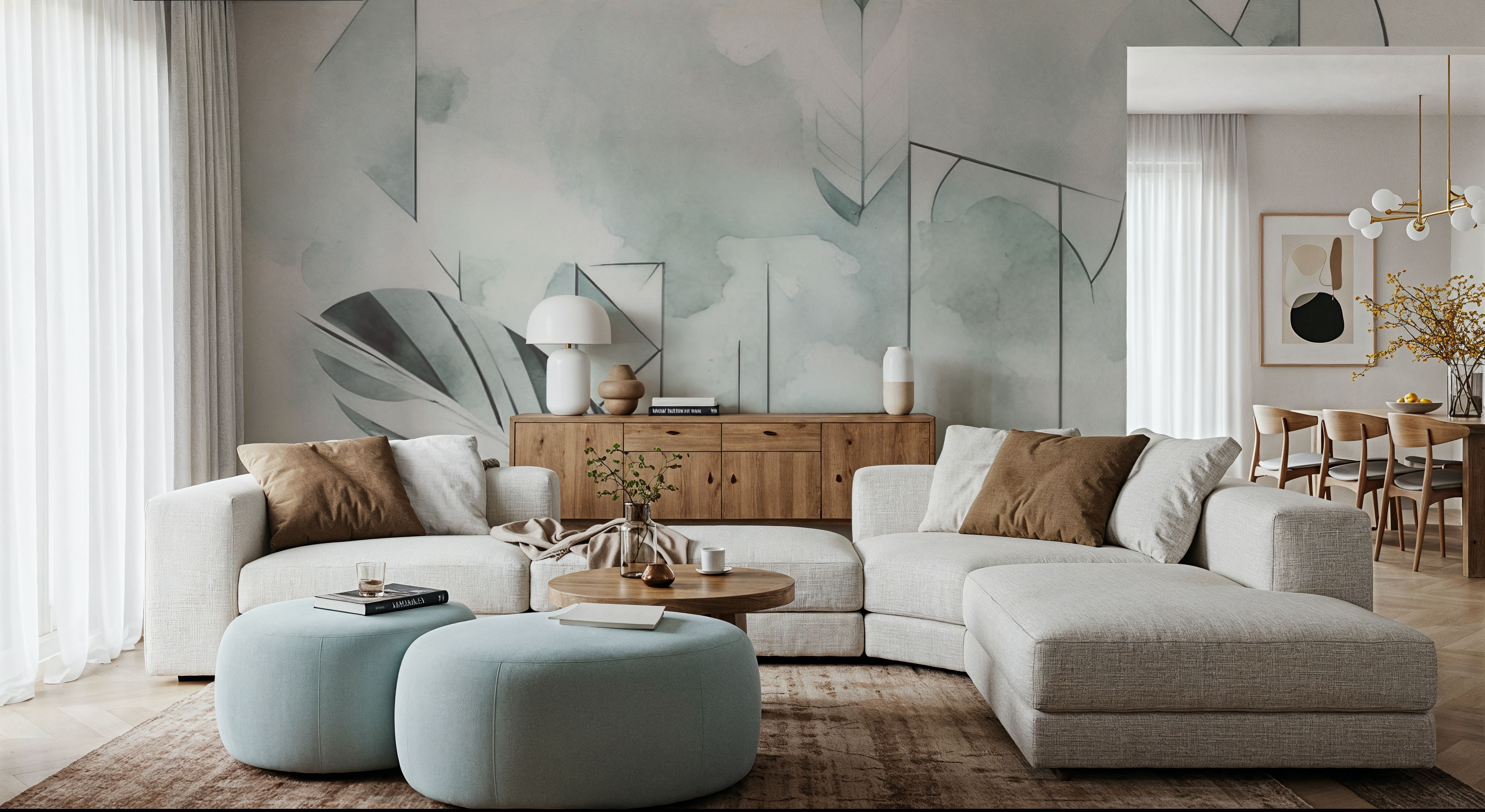 Feather Geometry Teal
