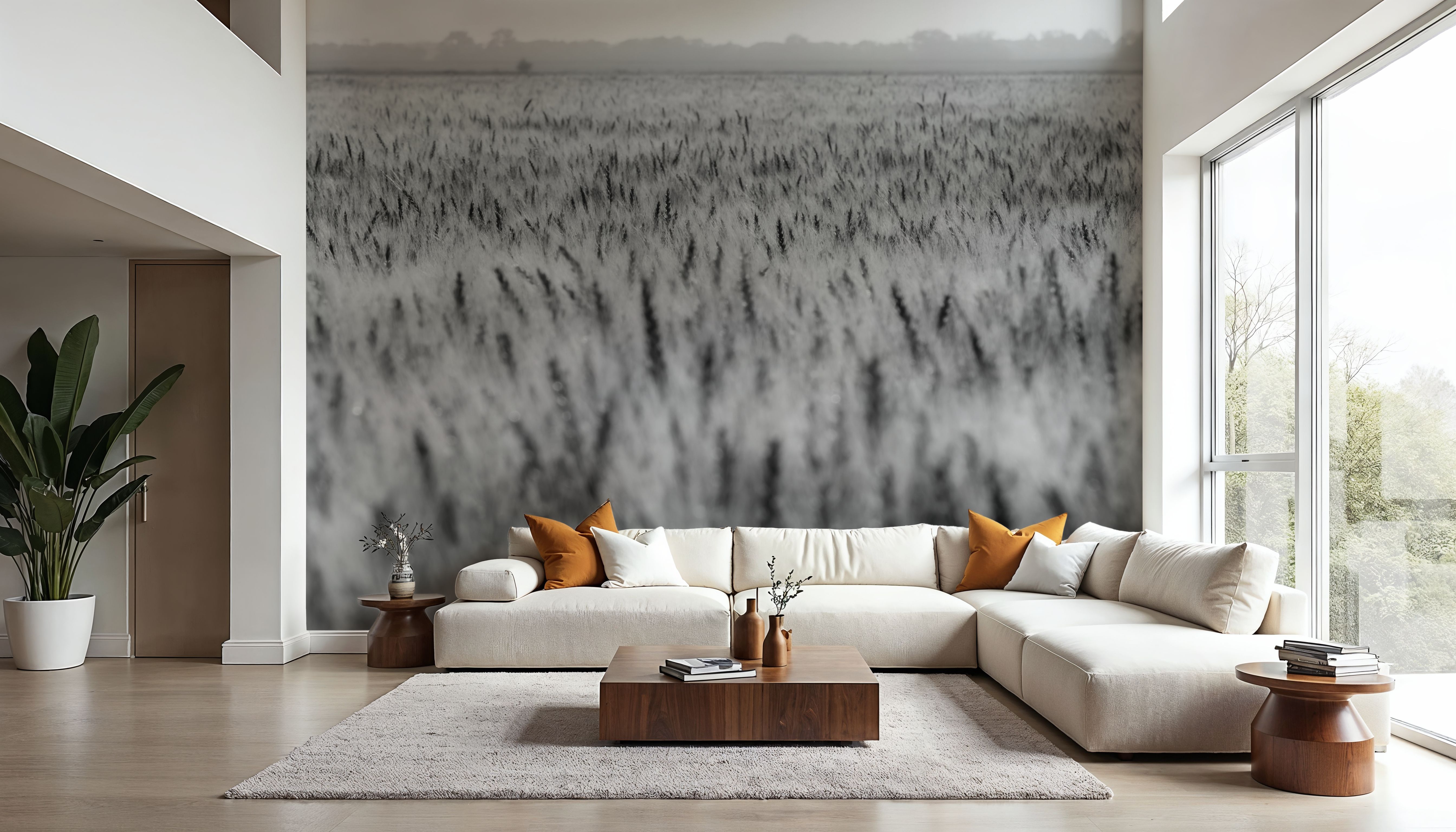 Wheat in Summer BW, Papier peint