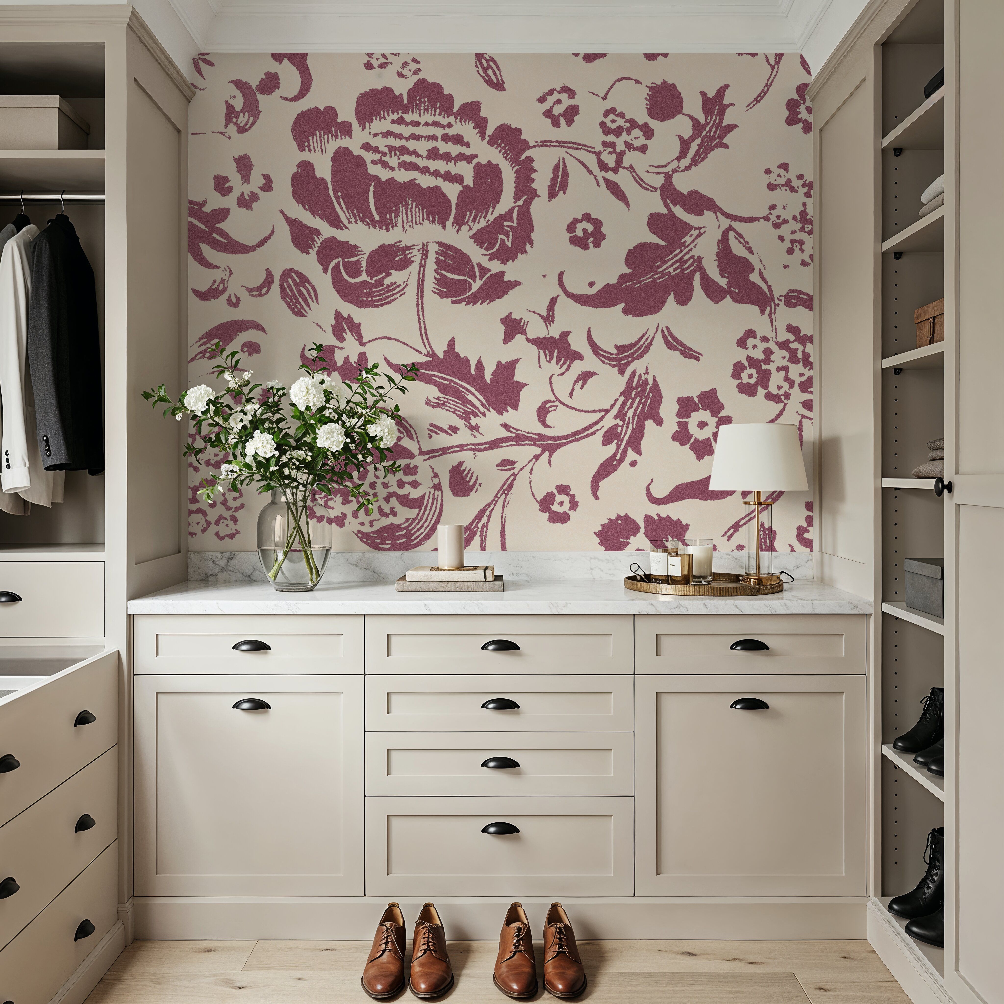 Floral Toile I Berry