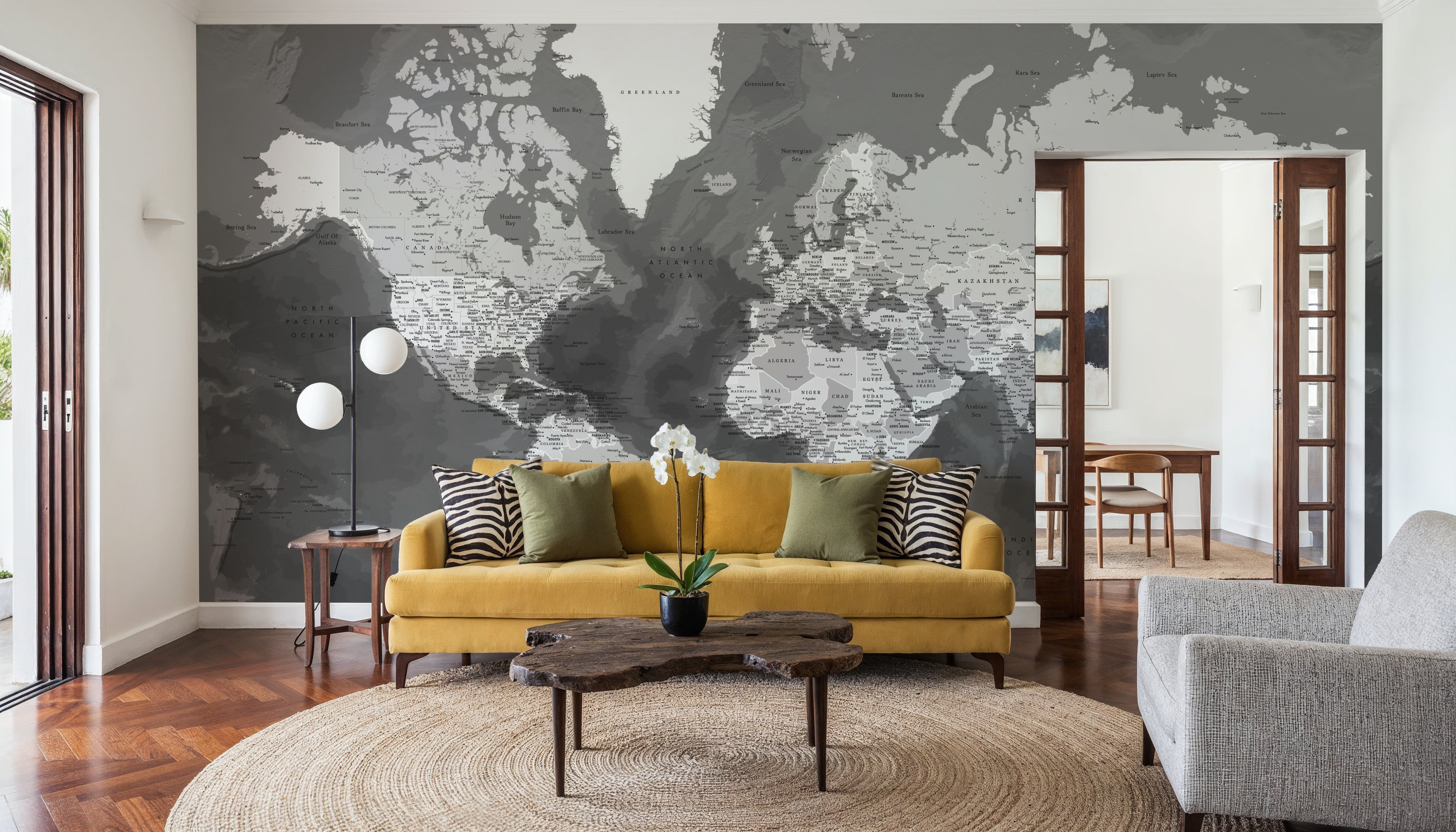 World Map Cities - Patwin, Papel pintado
