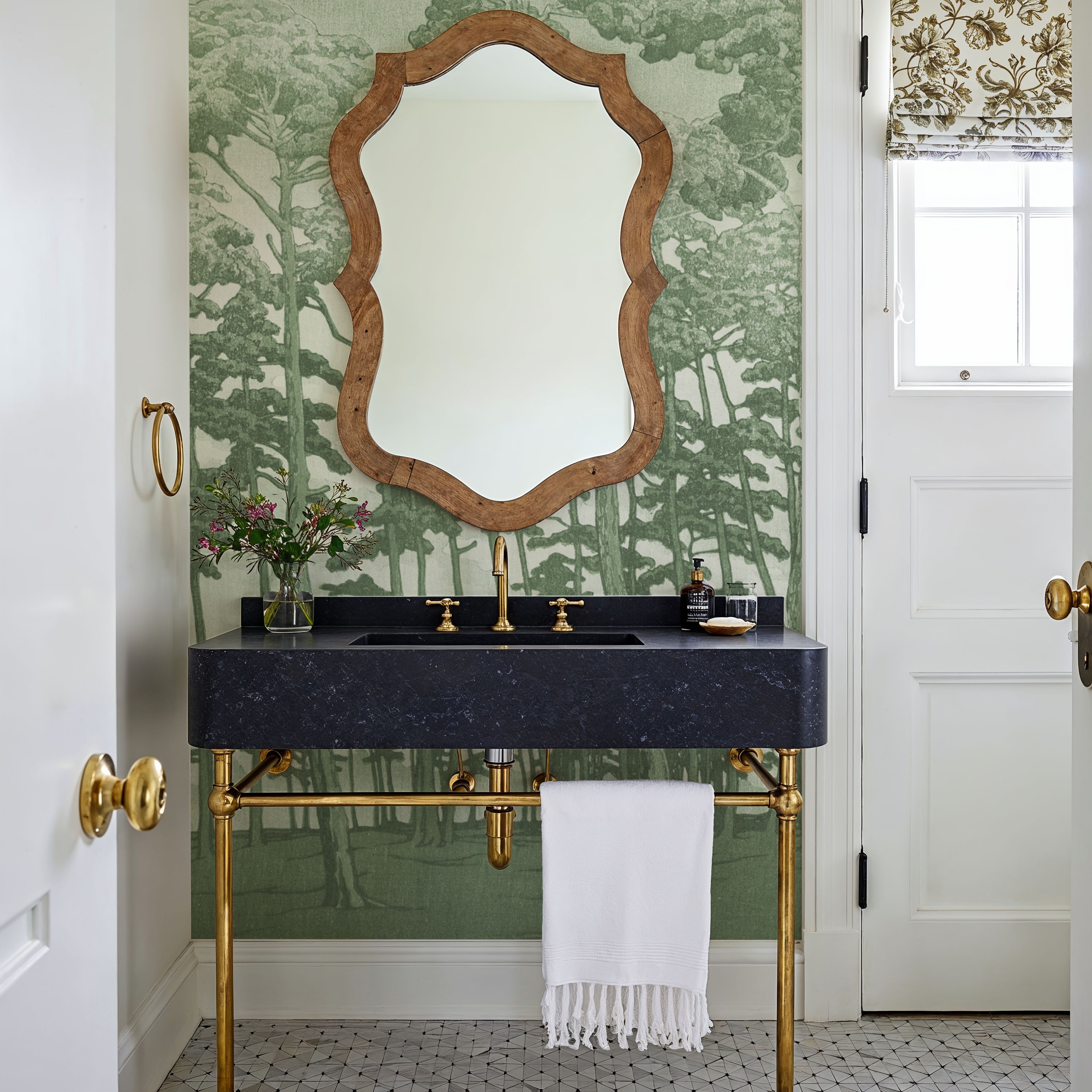 Tranquil Pinescape, Linden Green, Wallpaper