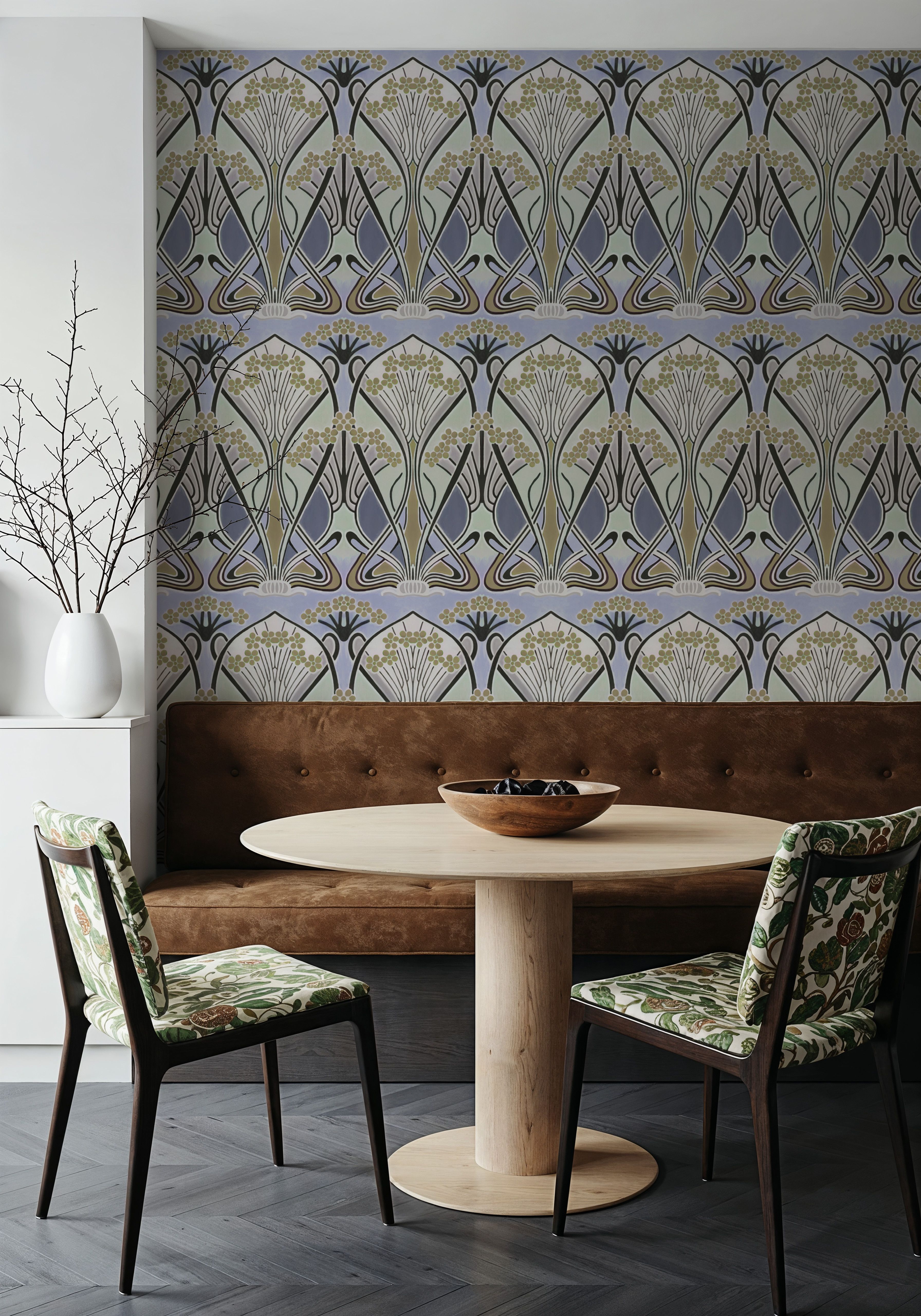 Floral Art Deco Aura, Periwinkle