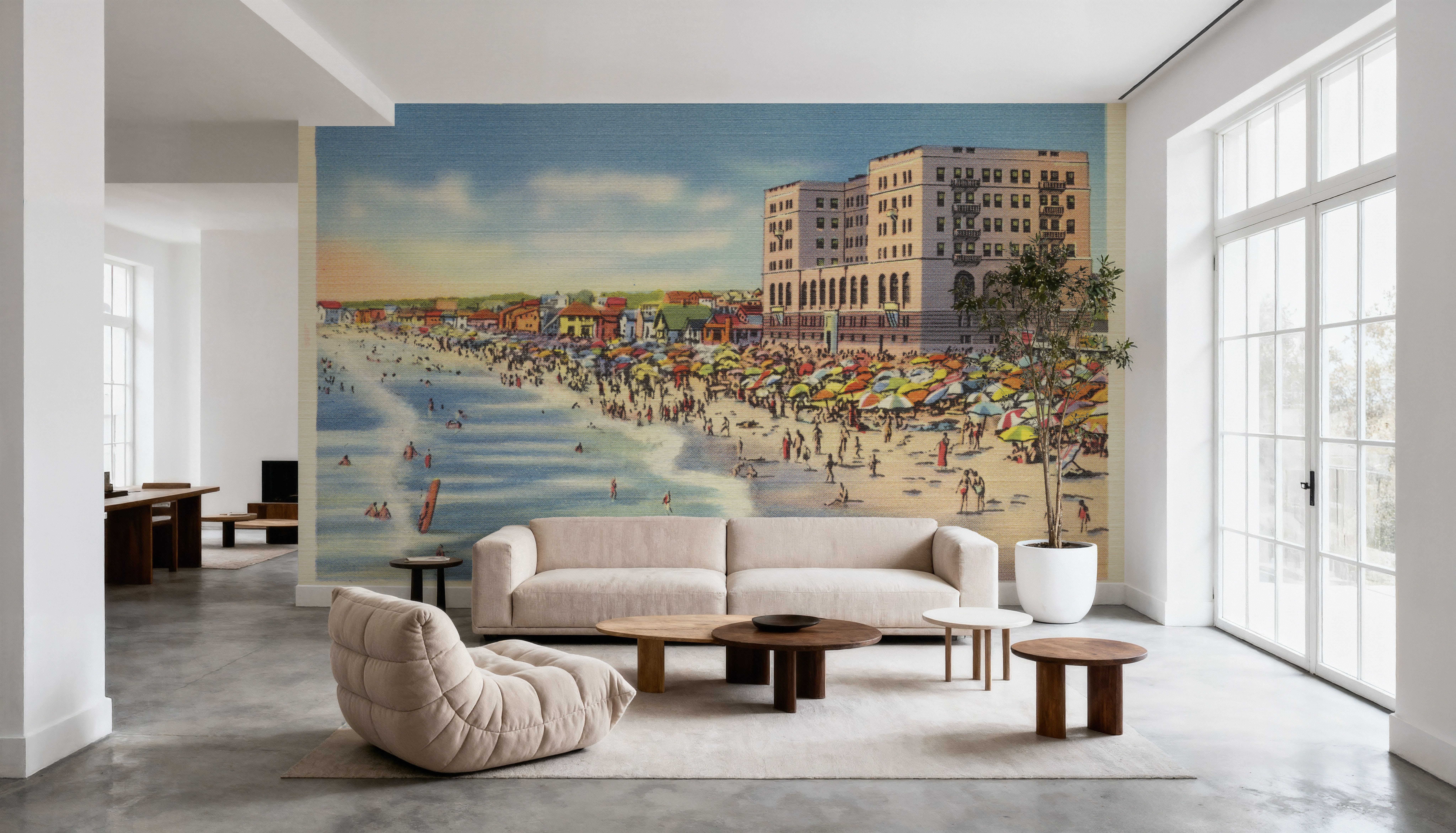 Greetings from Hermosa Biltmore Hotel - Screenprint Postcard