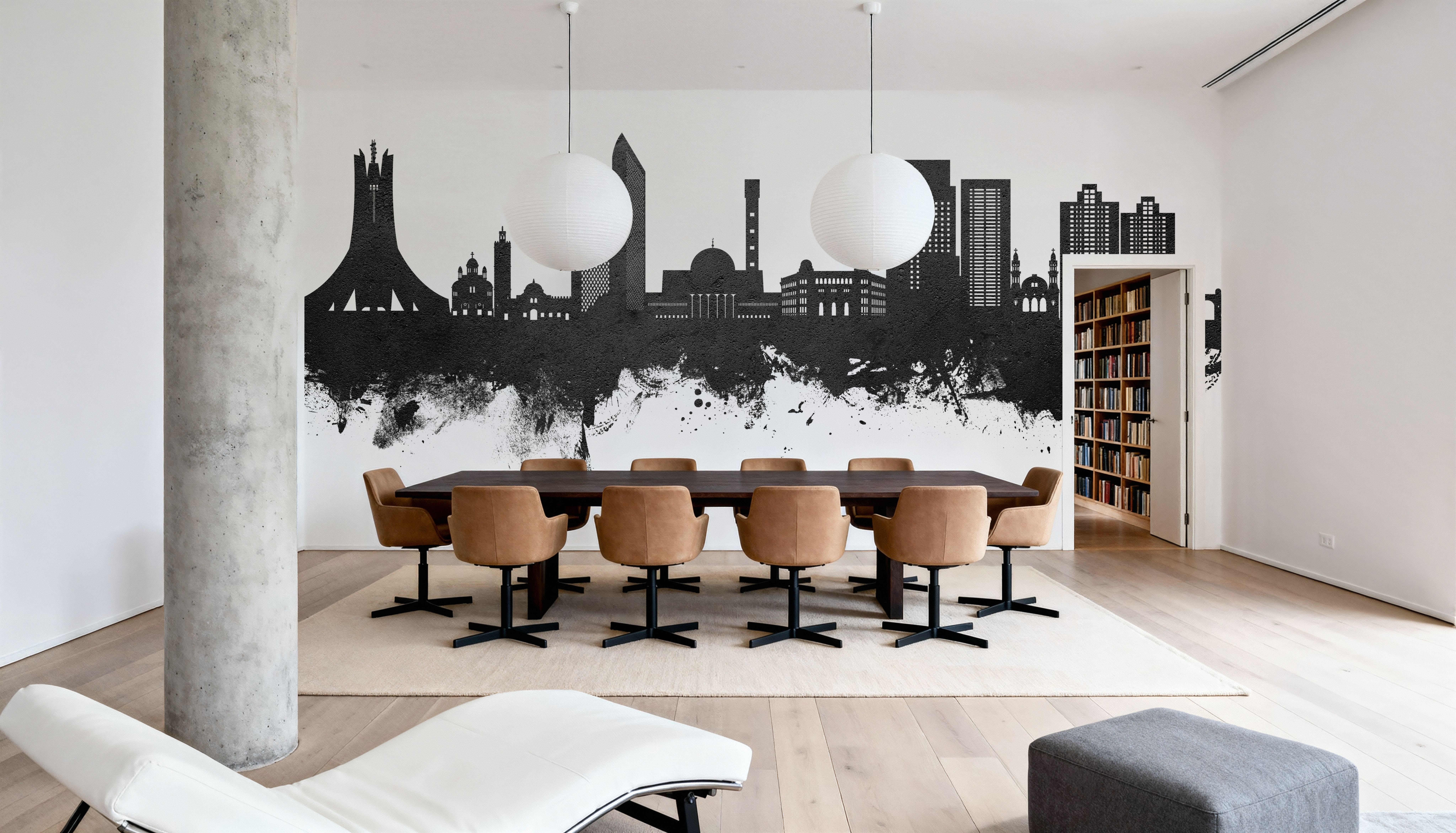 Algiers Algeria Skyline Black & White