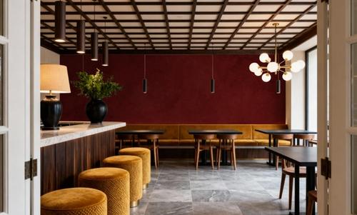 Subtle Plaster Wall, Cherry Red